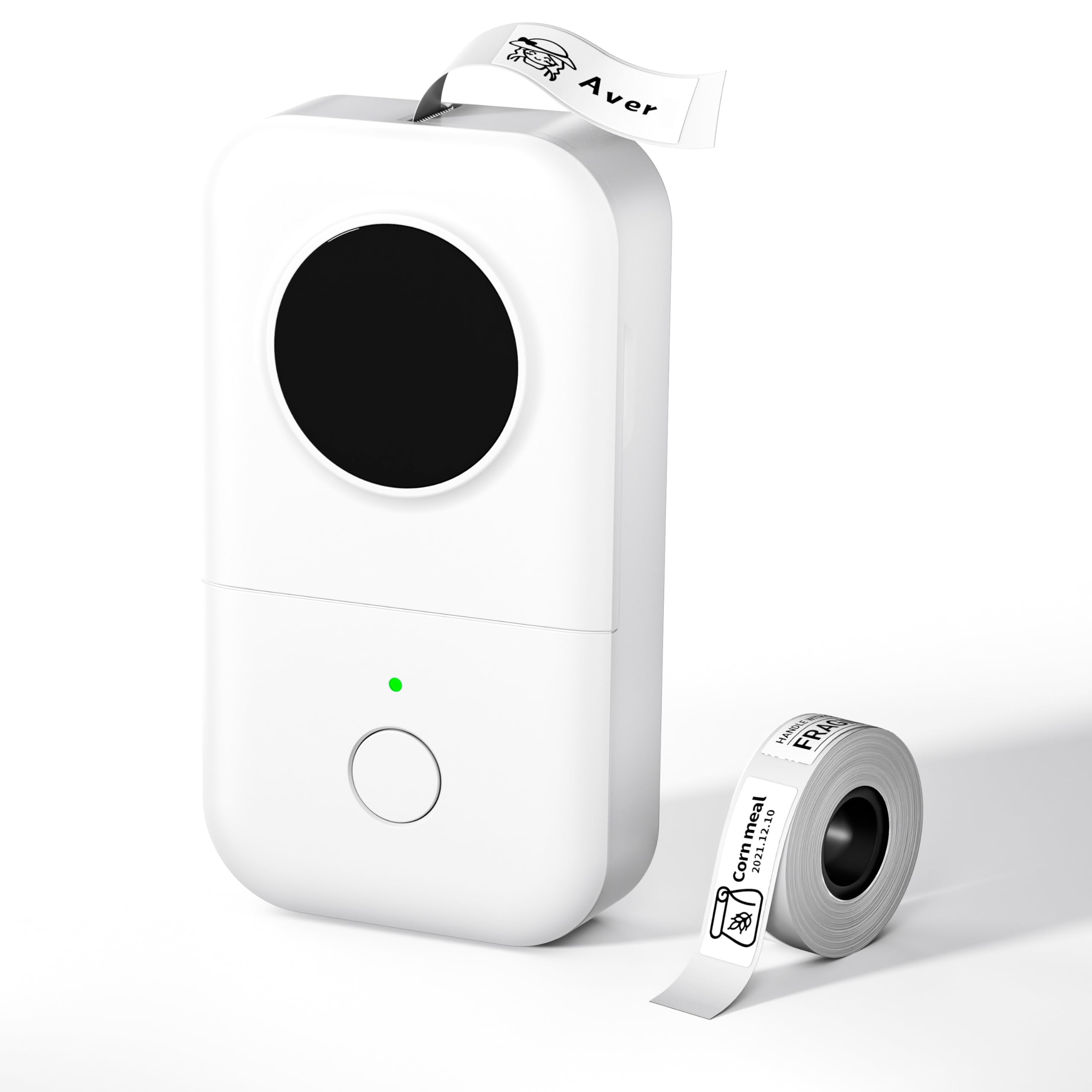 Phomemo D30 2025 Bluetooth Label Maker Machine - Portable Sticker Printer for Home, Office & School Organization - Compatible with Android & iOS - 12mm USB Rechargeable Labeler (White) - Perfect for Pantry Organization, File Labeling & Craft Projects