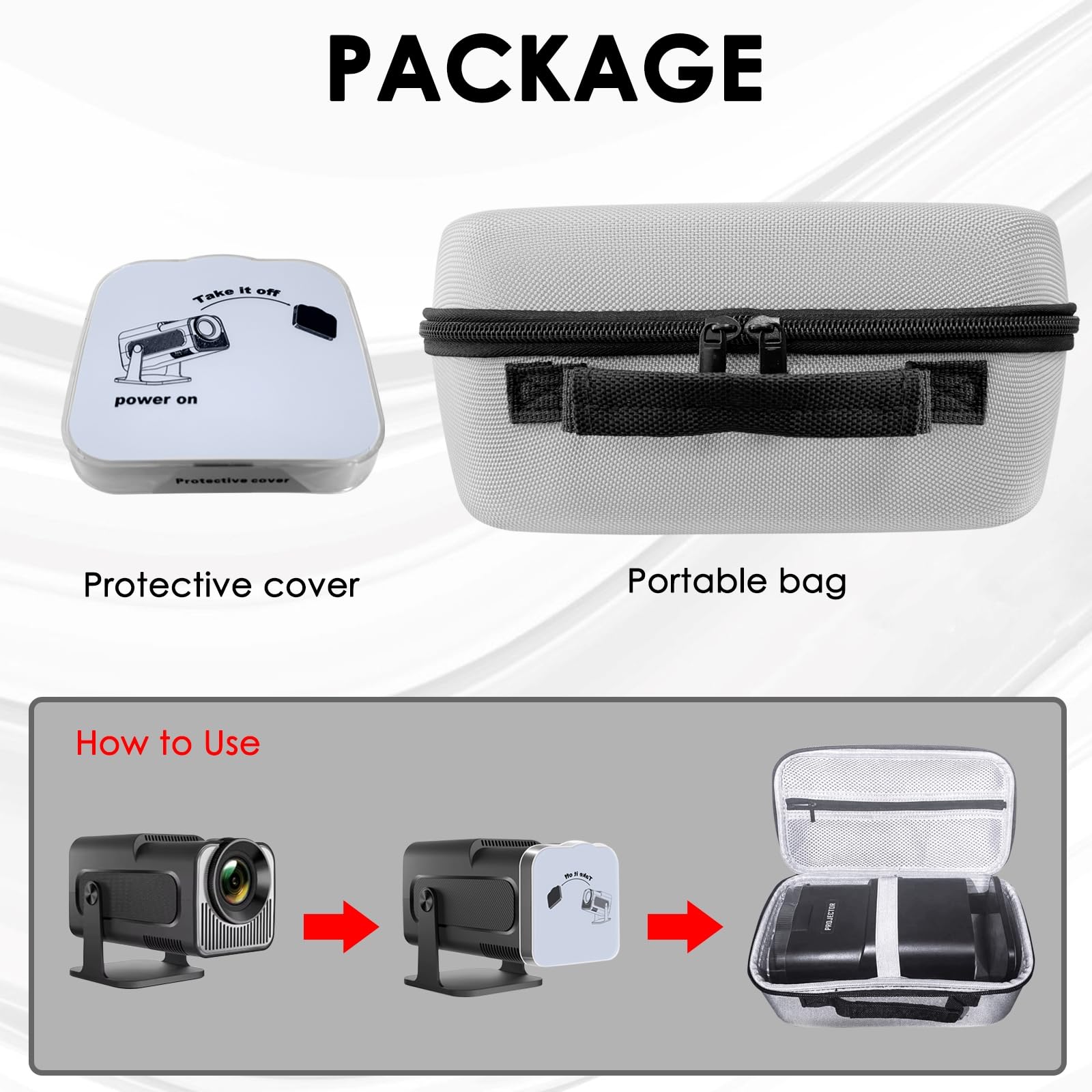HY320 Projector Carrying Case with Lens Cap - Durable Travel Storage Bag for Magcubic HY320 Projector Accessories