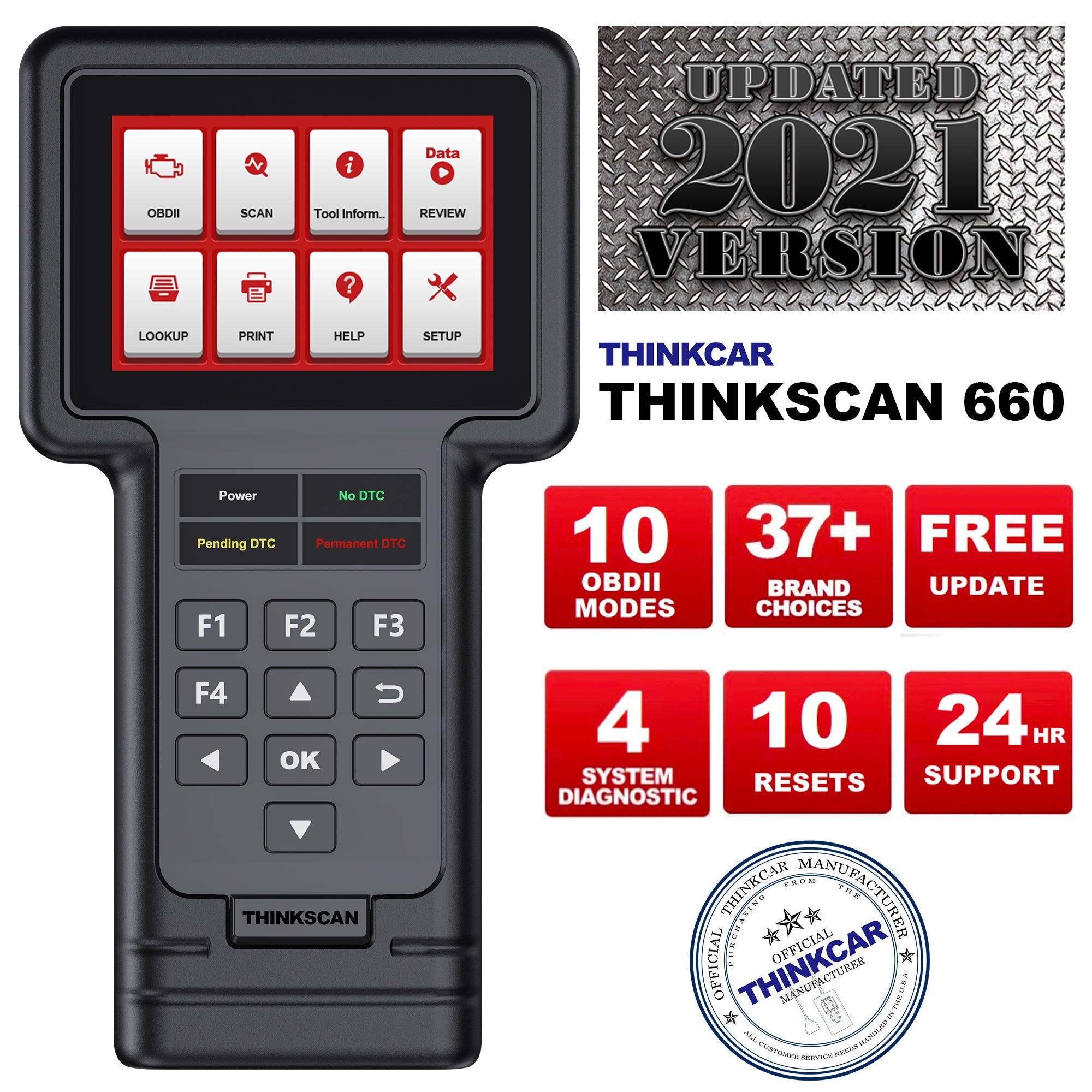 THINKSCAN 660 Professional OBD2 Scanner - Automotive Diagnostic Tool for Engine, Transmission, ABS & Airbag Code Reset | Car Repair & Maintenance | Compatible with Most Vehicles