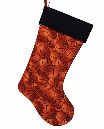 Quilted Christmas Stocking for Basketball Lovers - Holiday Decor