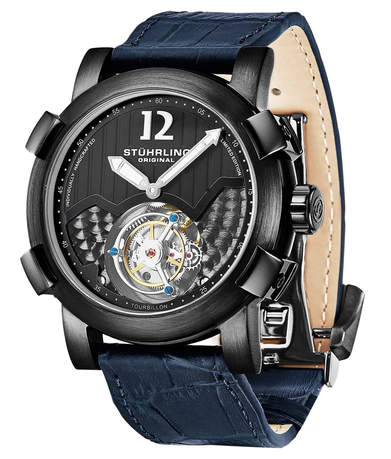 Black Dial / Black Case / Blue Strap Deployant Buckle