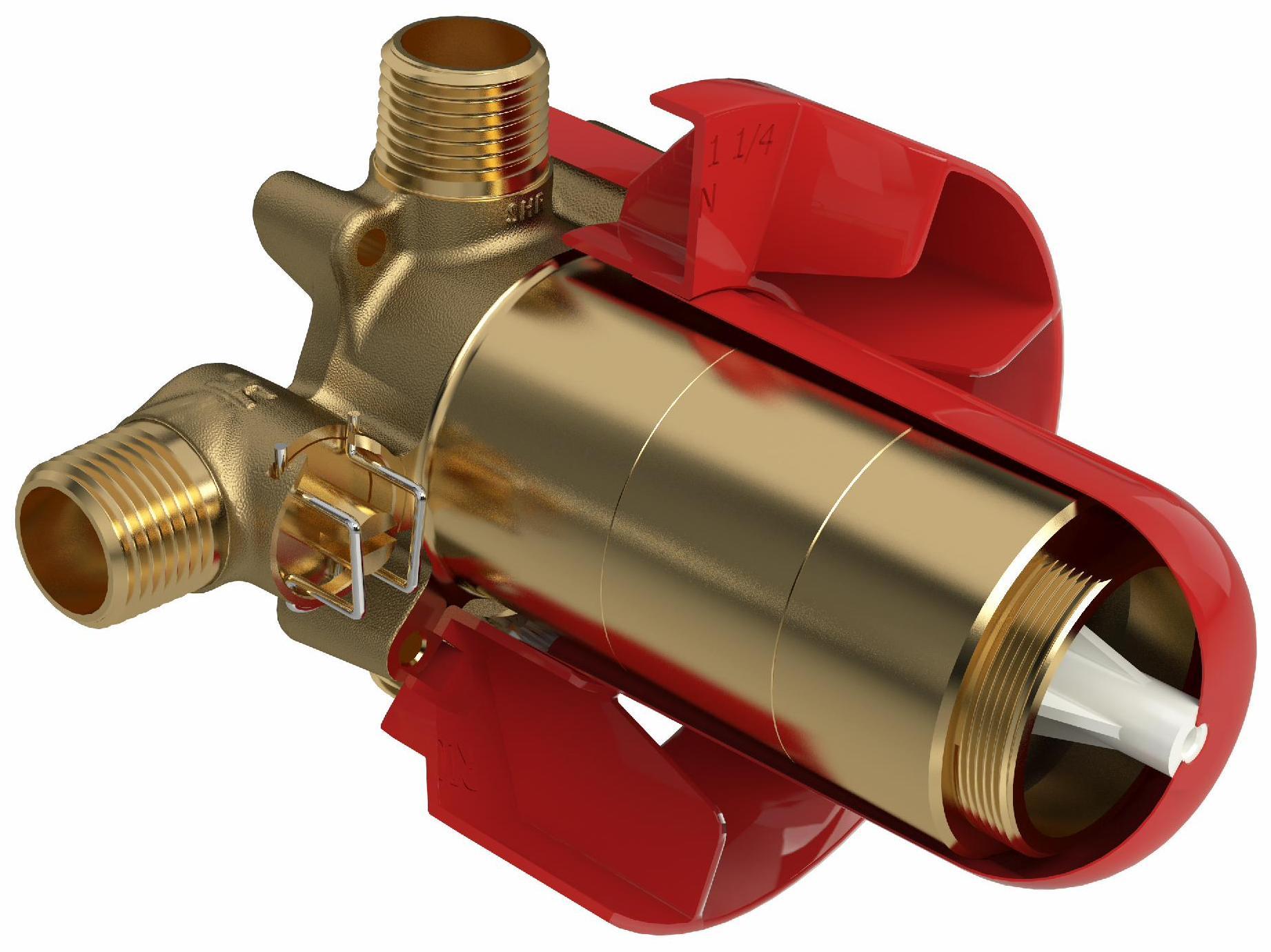 2-Way Thermostatic Rough-In Valve - Copper Body, Unfinished R93 - Riobel Pro Series - Perfect for Bathroom & Shower Installations