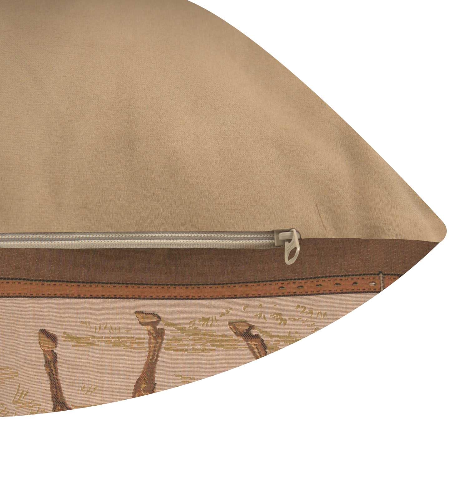 Elegant Horse Belt French Tapestry Cushion Cover - 19x19 Inch Decorative Pillow Case with Cotton Viscose & Polyester Blend - Perfect for Living Room Sofa, Bedroom Decor, and Home Accent