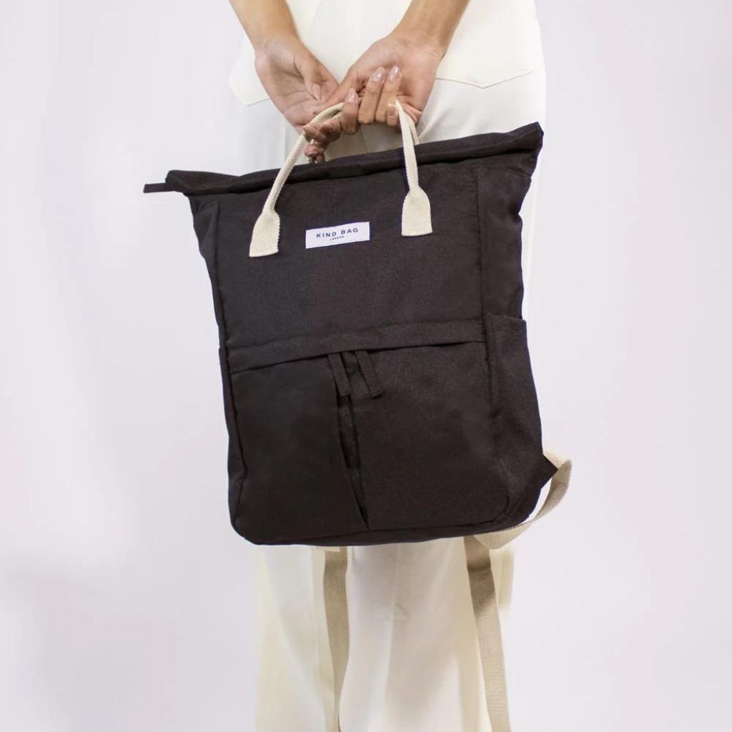 Kind Bags Hackney Medium Backpack - Stylish & Durable Black Backpack for Work, Travel & School | Water-Resistant & Spacious Design
