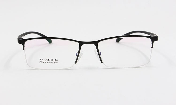 Bclear Men's Semi-Rimless Titanium Alloy Eyeglasses P9106 - Lightweight & Durable Frames for Work, Reading, and Everyday Wear