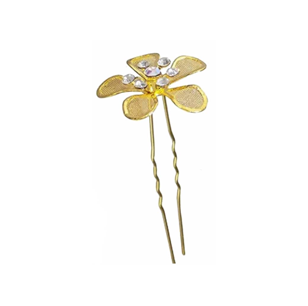 ORAS 10Pcs Golden Bridal Flower Hair Pins for Women - Elegant Wedding Hair Accessories, Floral Hair Clips for Bridesmaids, Prom, Parties & Special Occasions