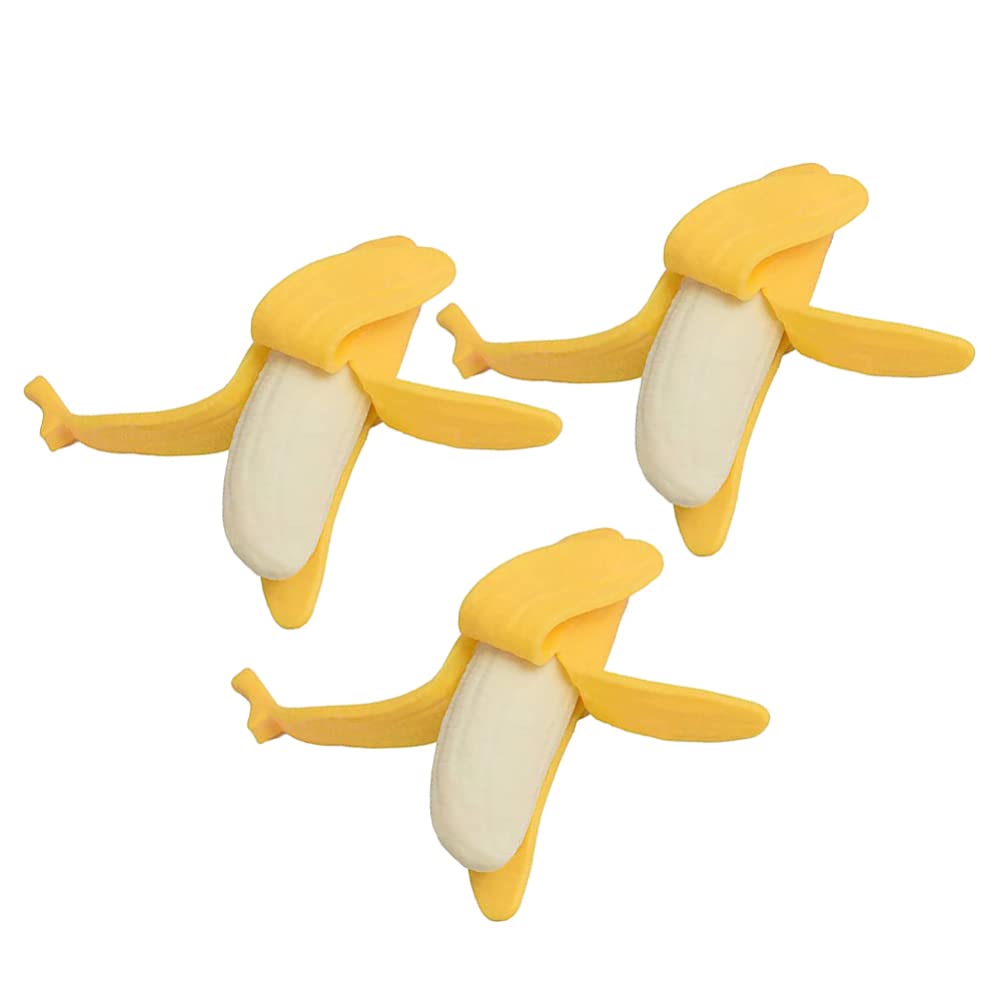 Balacoo 3-Pack Banana Stress Relief Toys - PU Fidget Toys for Kids & Adults, Fun Squeeze Simulation Banana for Anxiety Relief & Sensory Play - Perfect for Classrooms, Offices & Home Relaxation