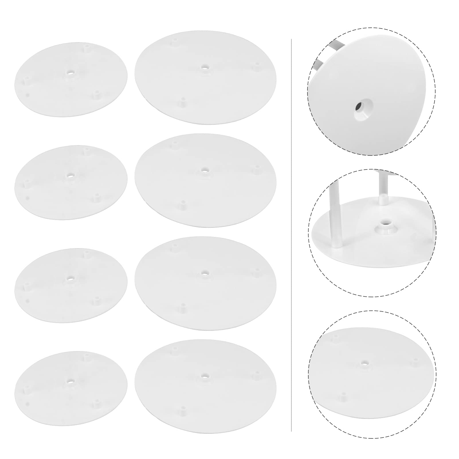DOITOOL 4-Pack Cake Stand Support Structure - Stackable Cake Dowels, Separators & Gaskets for Multi-Layer Cake Display - White Round Cake Bracket for Wedding, Birthday & Party Dessert Displays