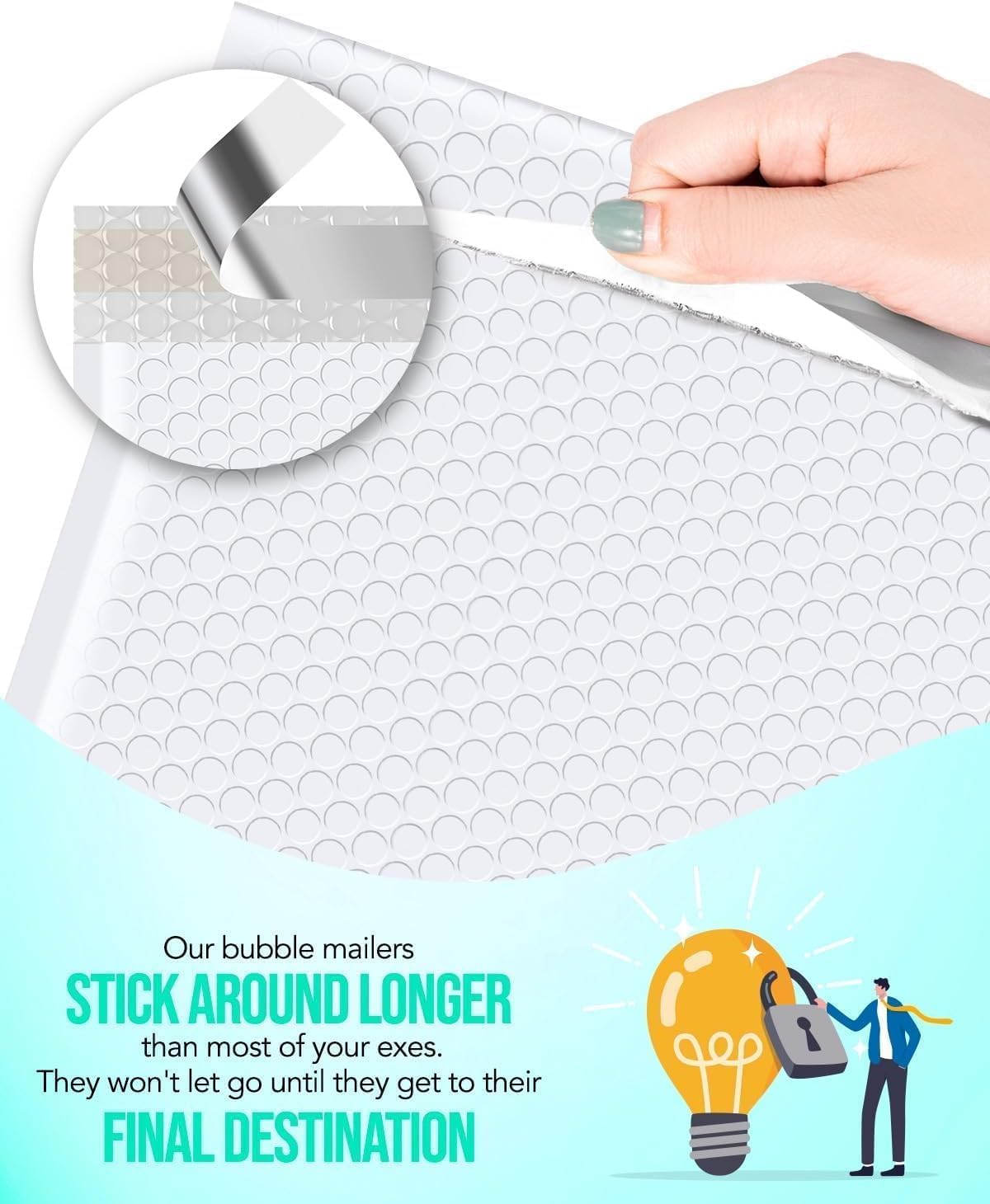 GSSUSA 8.5x12 Inch White Bubble Mailers 250 Pack - Large Padded Self-Seal Envelopes with Strong Adhesion for Shipping Clothes, Magazines, Books & Small Items - Perfect for Ecommerce, Amazon FBA & Online Sellers