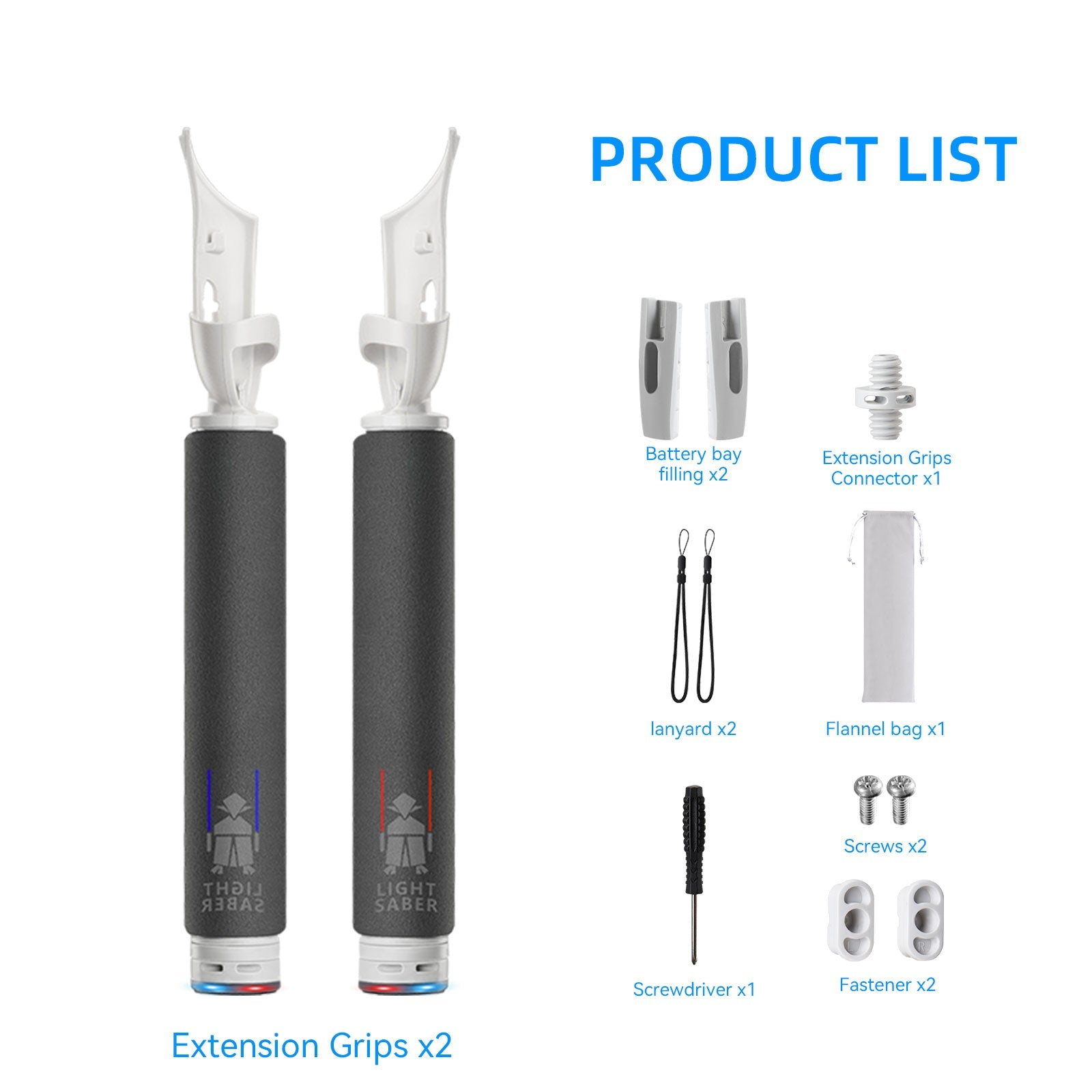 Meta/Oculus Quest 2 Controller Grips - Long Handle Extension for Enhanced VR Gaming | Comfortable & Durable VR Accessories for Beat Saber, Superhot & Immersive Gameplay