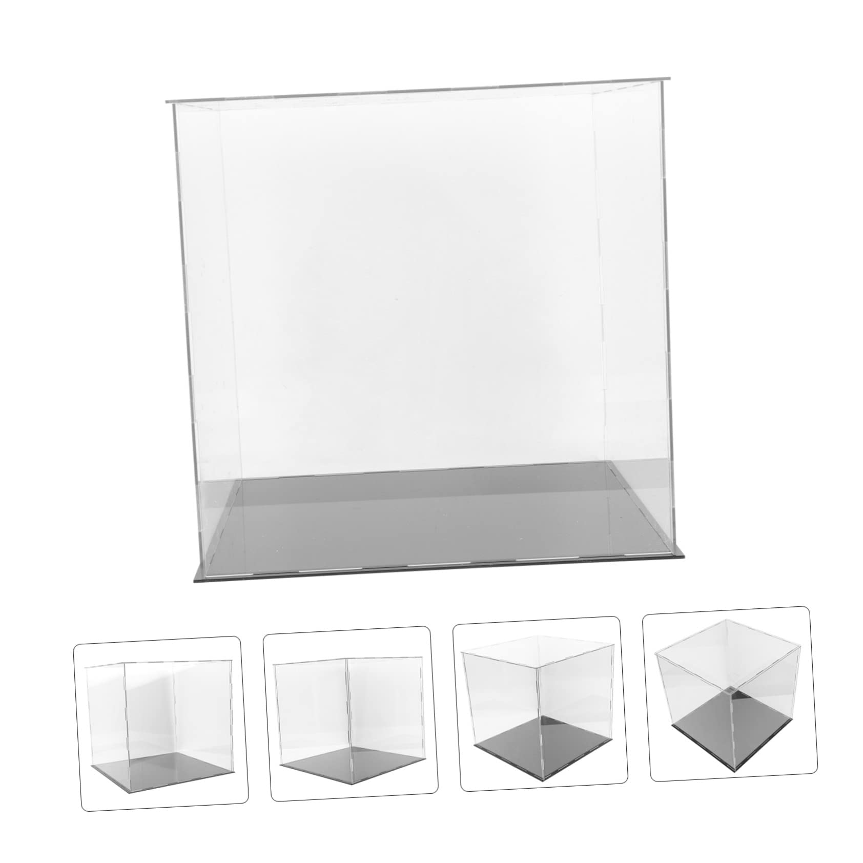 VANZACK 3-Piece Acrylic Display Case Set for Football, Soccer & Basketball - Clear Glass Trophy Box with Stand for Collectibles, Awards & Memorabilia - Perfect for Home, Office & Sports Fan Decor
