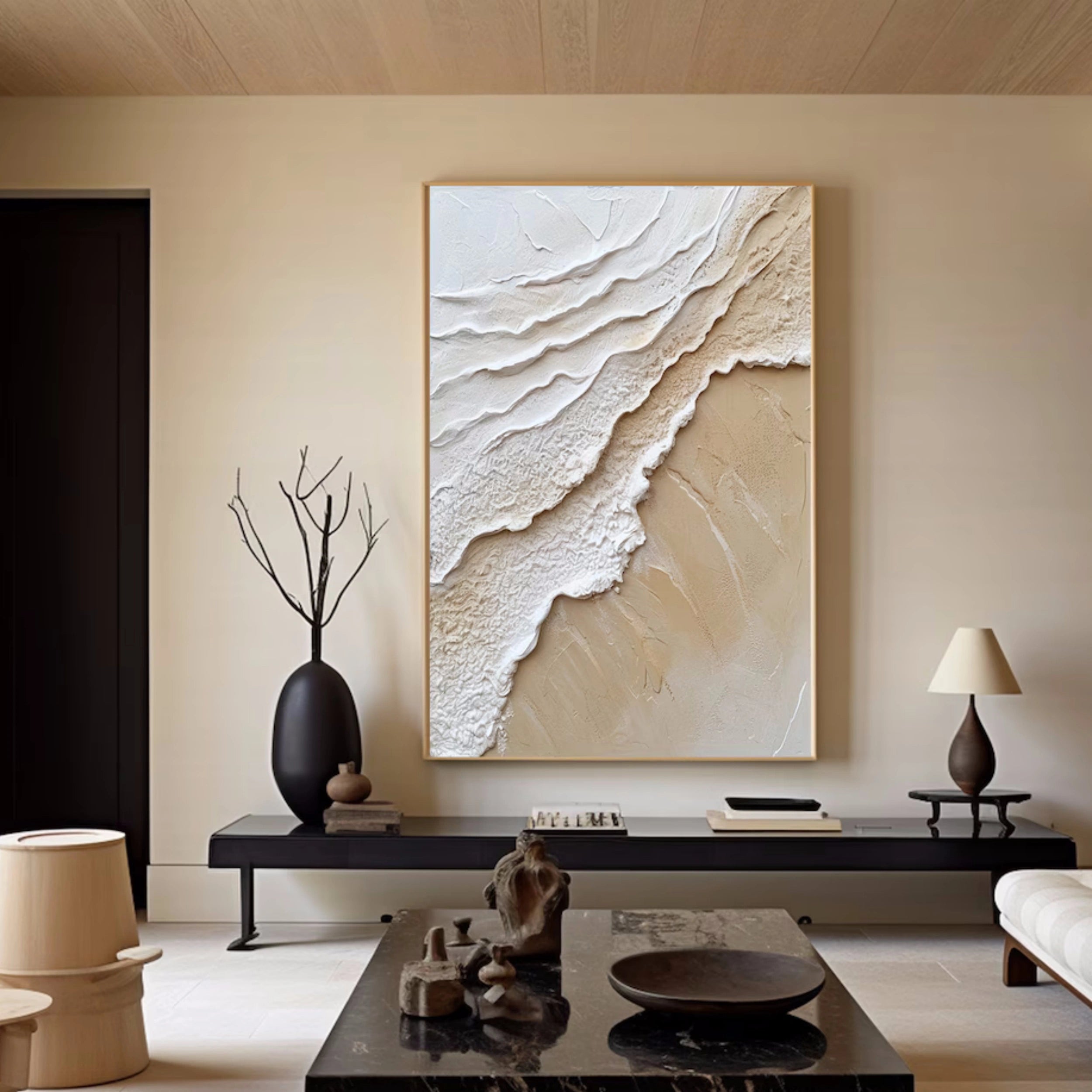 Ocean and Sky Painting #OS 058 - Handmade Canvas Wall Art for Home & Office Decor - Perfect for Living Room, Bedroom, or Office Wall Decor