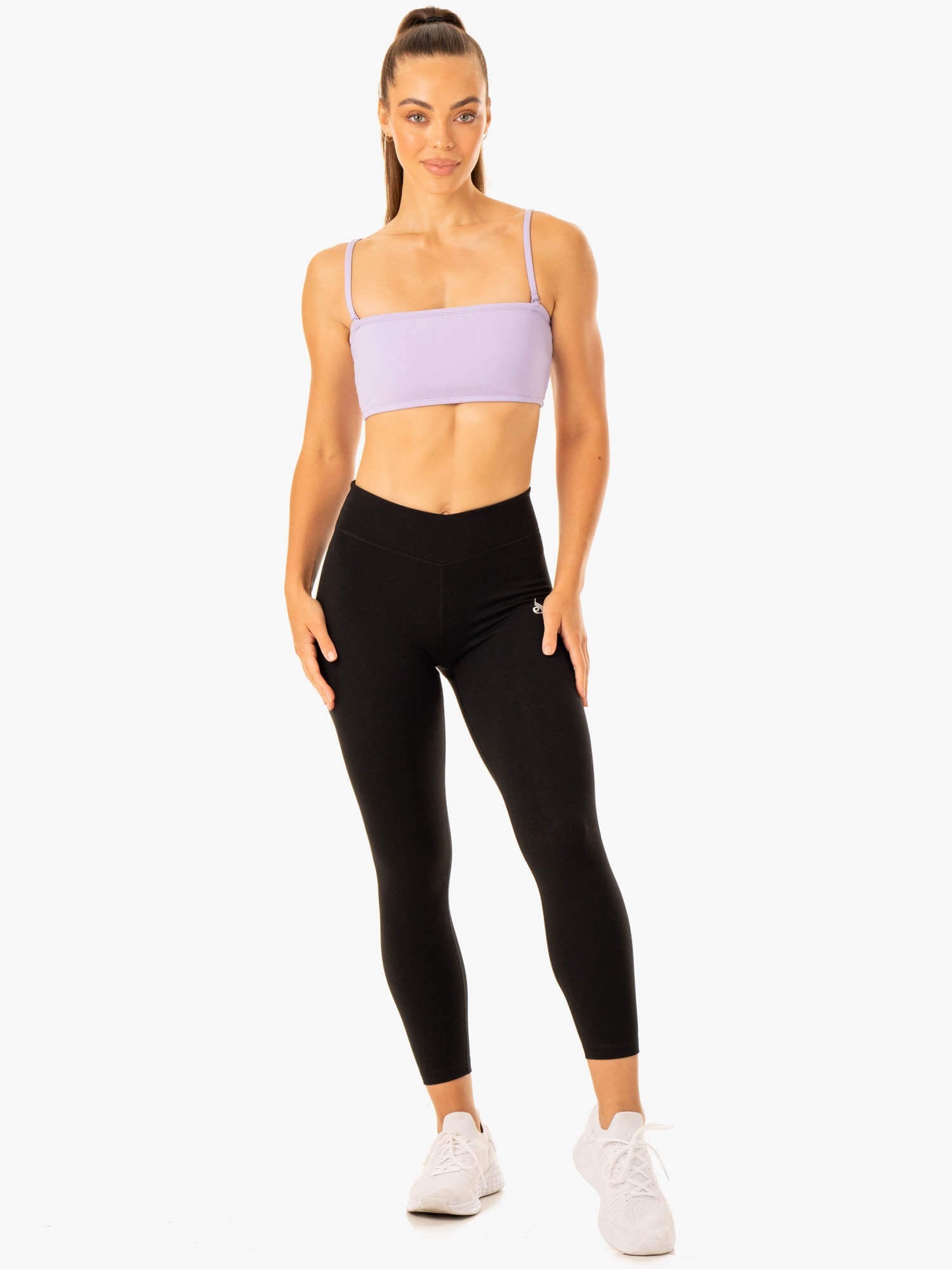 Convertible Bandeau Sports Bra for Women - Adjustable Straps & Breathable Fabric - Lavender - Perfect for Yoga, Running & Gym Workouts