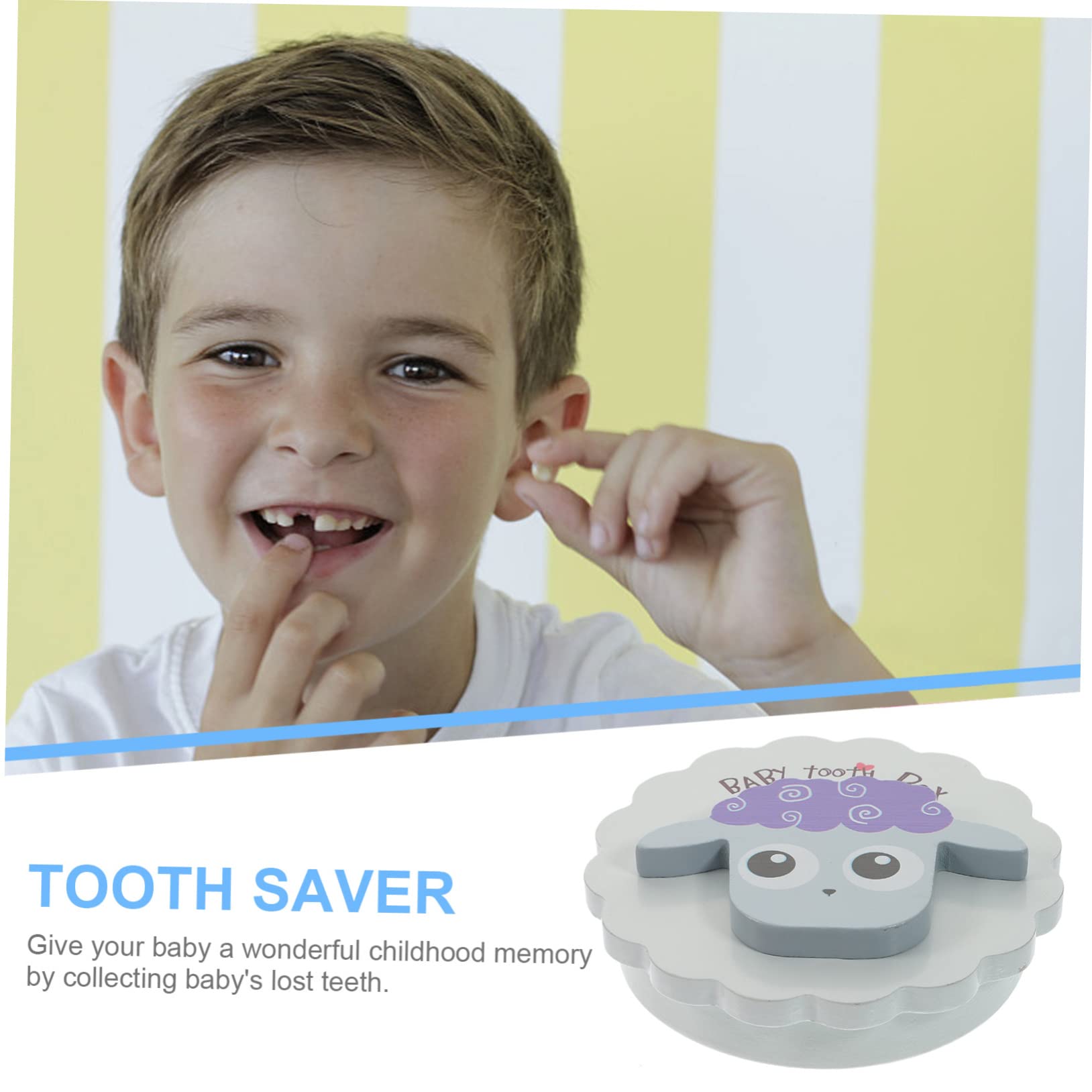 Cabilock 4-Piece Wooden Tooth Storage Box Set - Blue Keepsake Holder for Baby Teeth, Adult Teeth & Dental Collectibles | Perfect for Memory Keeping, Dental Souvenirs & Organizing Dental Records