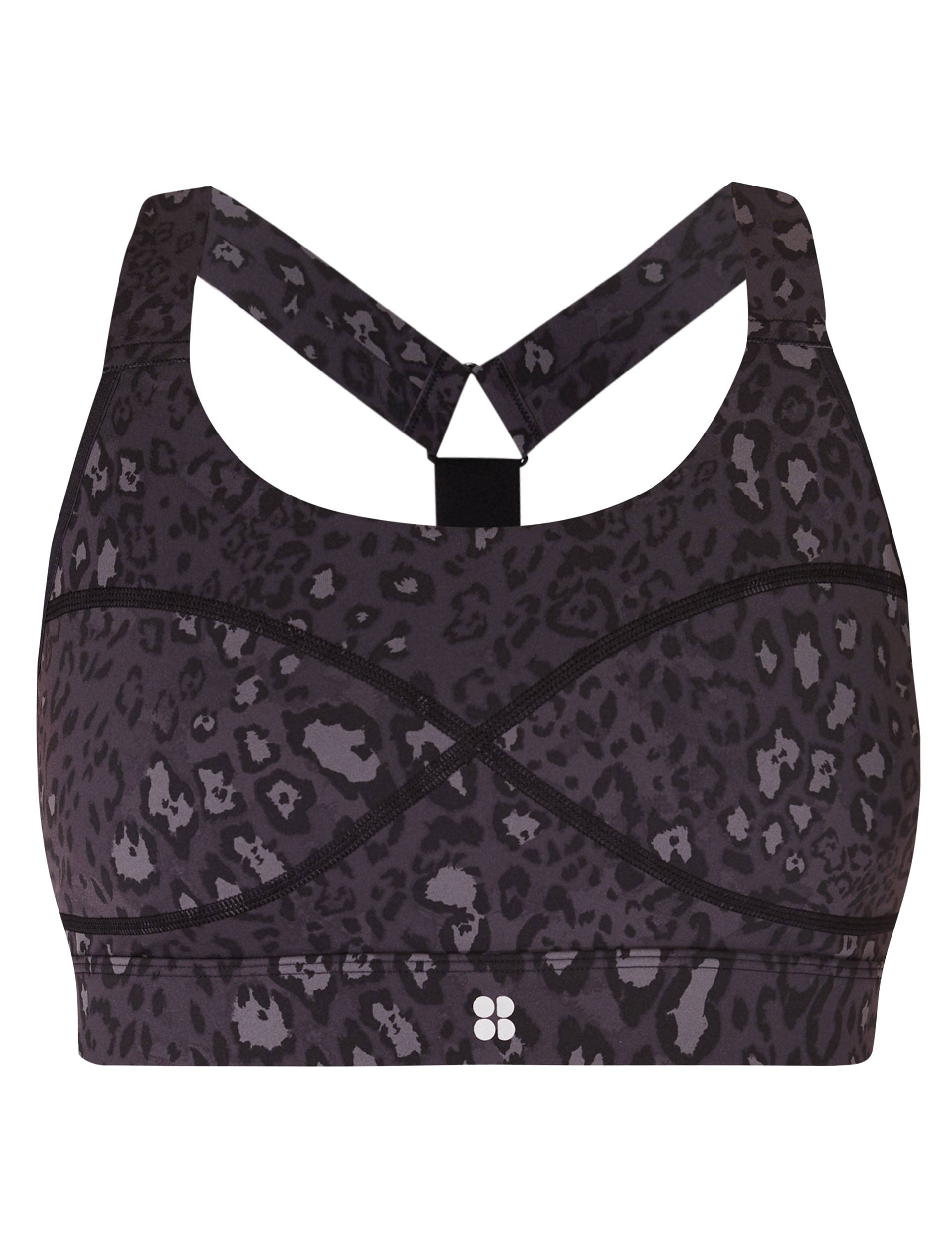 Power Medium Support Sports Bra - Black Luxe Leopard Print | High-Impact Workout & Yoga Activewear for Women | Gym, Running & Fitness Essentials