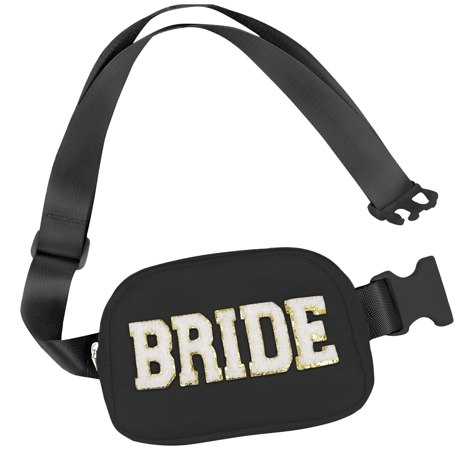 Lamyba Bride Fanny Pack - Adjustable Strap Crossbody Waist Bag for Bachelorette Party & Wedding Day | Waterproof Belt Bag for Bridal Shower Gifts | Perfect for Outdoor Weddings, Honeymoon Travel & Bridal Events (Black)