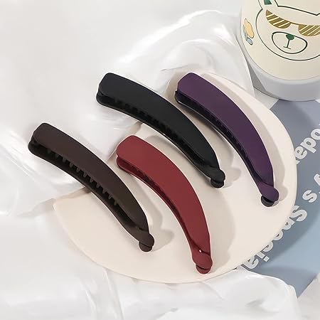 8 PCS Banana Hair Claw Clips for Women & Girls - Non-Slip Hair Clips for Thick Hair, Ponytail, Bun & Updo Hairstyles - Perfect for School, Work, Parties & Everyday Use