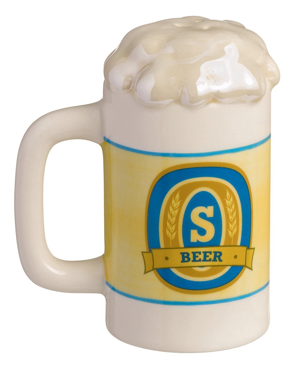 Premium Beer Stein Salt and Pepper Shakers Set - German Style Ceramic Seasoning Dispensers for Kitchen, Dining Table & Oktoberfest Party Decor
