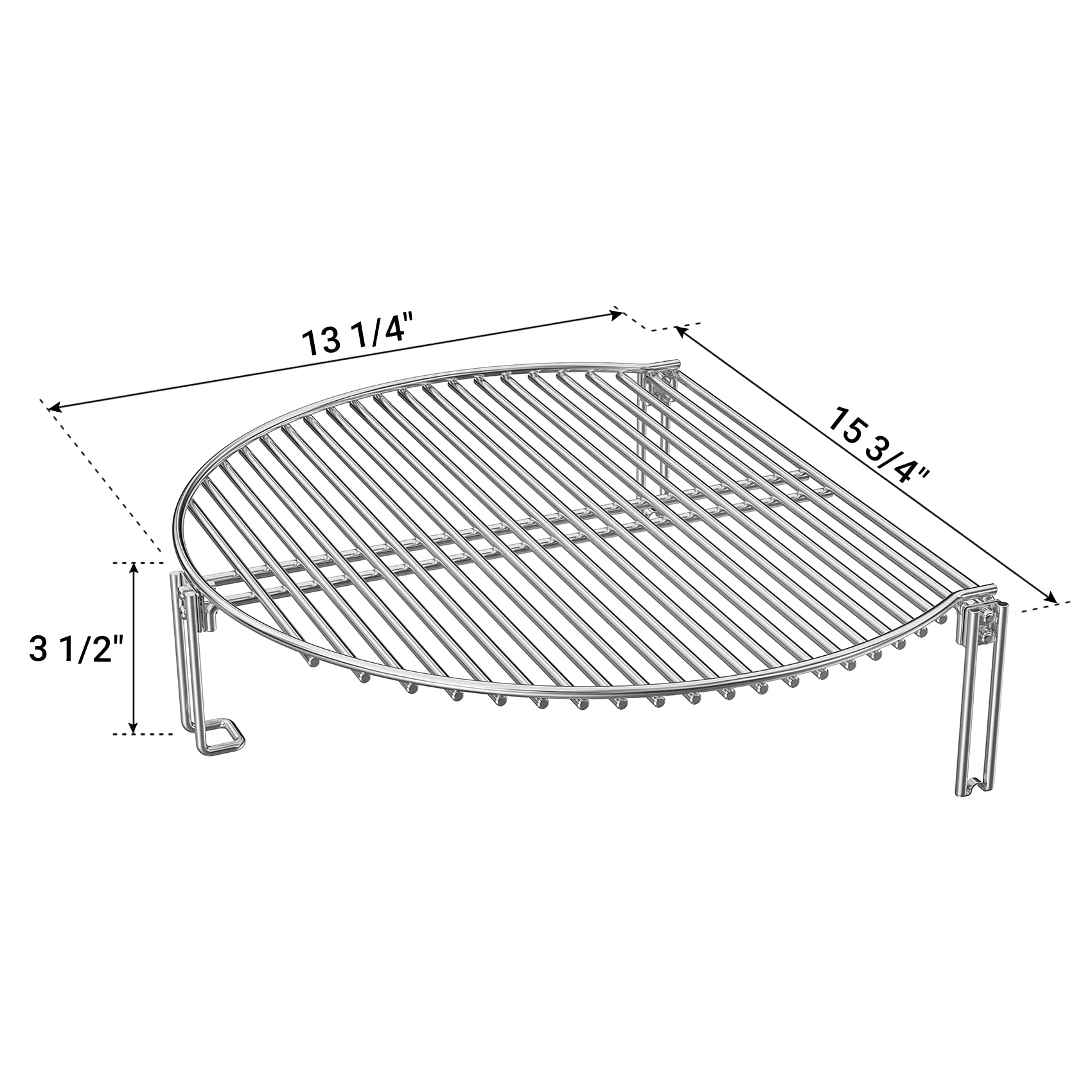 Onlyfire Stainless Steel Grill Expander Cooking Grate - Universal Fit for Weber, Char-Broil, Big Green Egg, Kamado Joe & More - Perfect for Grilling, Smoking & BBQ Parties