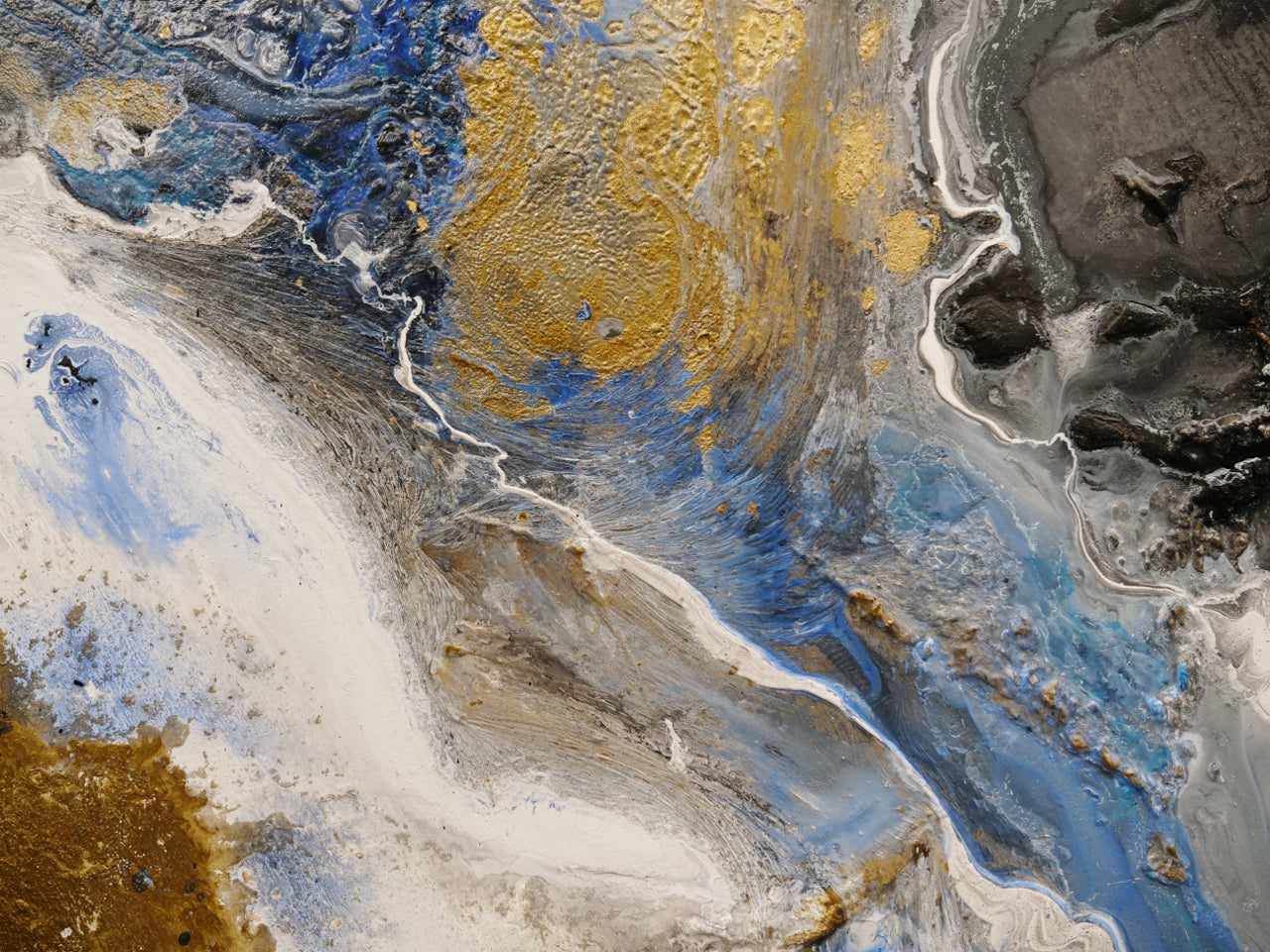 Golden Potion 190cm x 100cm Paynes Grey Gold Black Textured Abstract Canvas Art - Modern Wall Decor for Living Room, Bedroom & Office