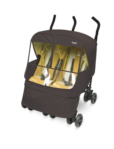 Manito Elegance Alpha Twin Stroller Weather Shield Rain Cover - Waterproof Windproof Protection for Baby Strollers - Perfect for Rainy Days, Snowy Weather & Outdoor Adventures (Chocolate Brown)