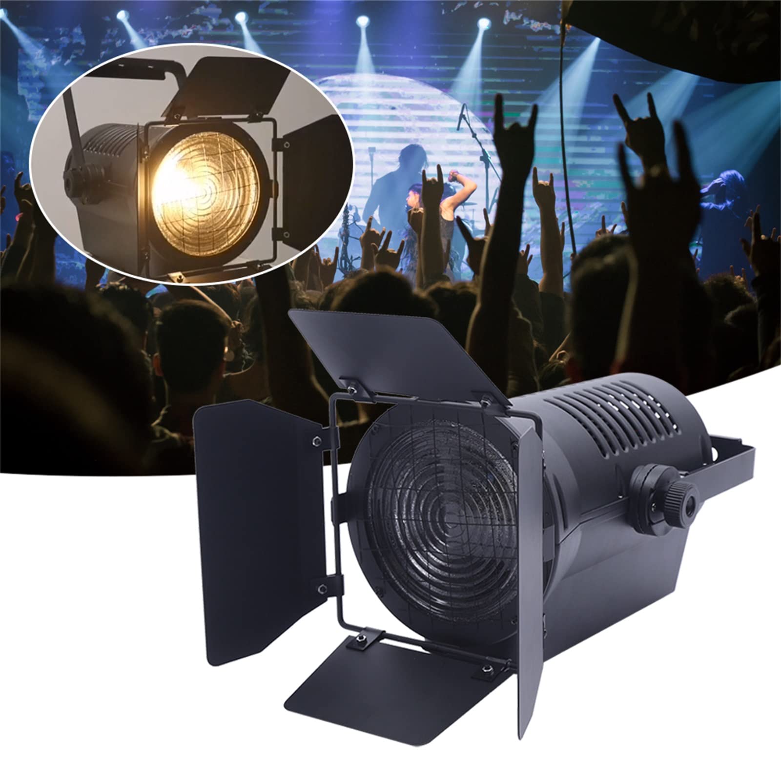 200W LED Spot Stage Light - 3200K Dimmable Fresnel Spotlight Warm White for Church, Theater, Studio, Photography | Professional Lighting for Live Shows, Events & Video Production