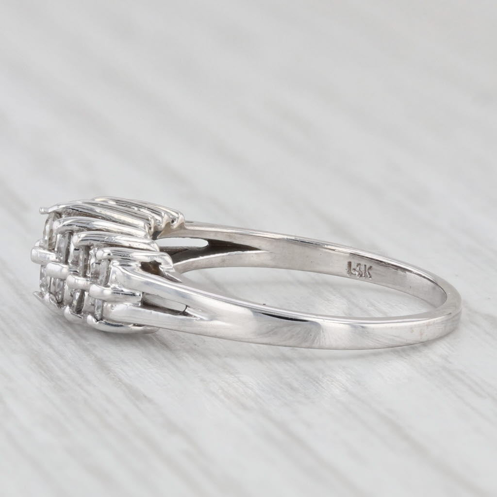 0.40ctw Diamond Stackable Pyramid Ring in 14k White Gold - Size 6.5 | Elegant Anniversary Gift for Her, Perfect for Layering & Special Occasions