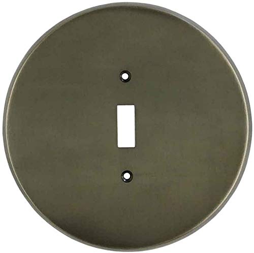 Oil Rubbed Bronze Round Toggle Light Switch Plate Cover - 1 Gang, Classic Vintage Style for Bedroom, Living Room, and Hallway Lighting Upgrade