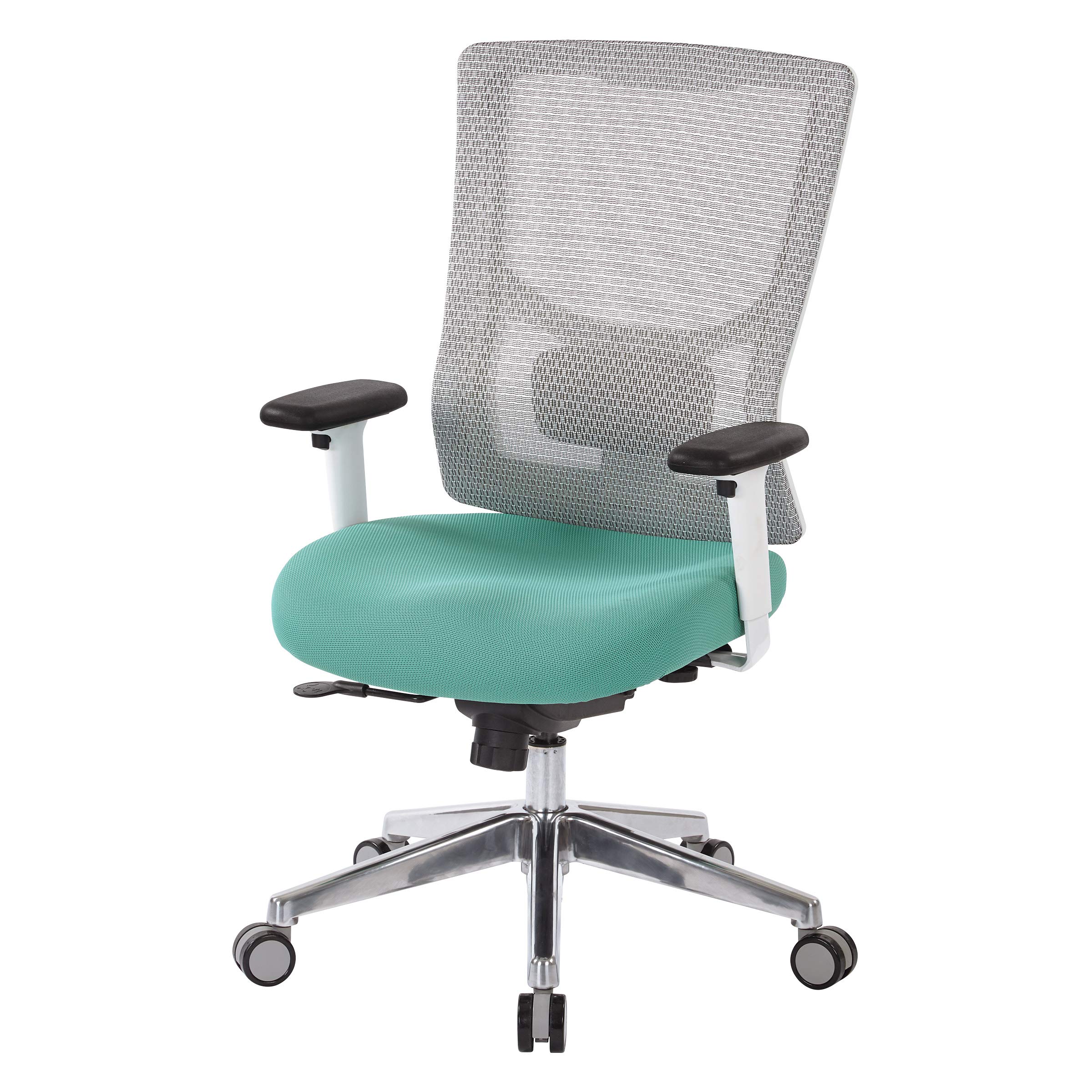 Office Star ProGrid High-Back Ergonomic Office Chair - Adjustable Mesh Back with Lumbar Support & Padded Seat, Jade Fabric - Perfect for Home Office, Executive Desk & Computer Workstations