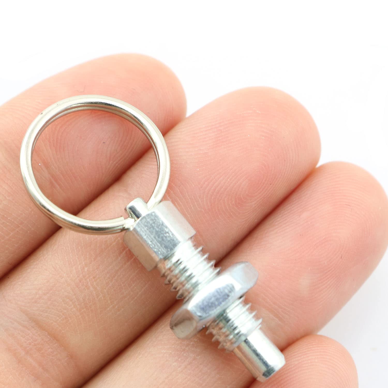 M6 Thread Spring Plunger with Pull Ring - 1pc Galvanized Steel Hand-Retractable Index Plunger (12mm Thread Length) - Perfect for CNC Machinery, Industrial Equipment & DIY Projects
