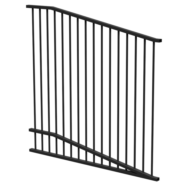 Six Star Raked Aluminum Pool Fence Panel - 1400mm Height, Flat Top Design in Black | Durable Safety Barrier for Backyard, Inground & Above Ground Pools