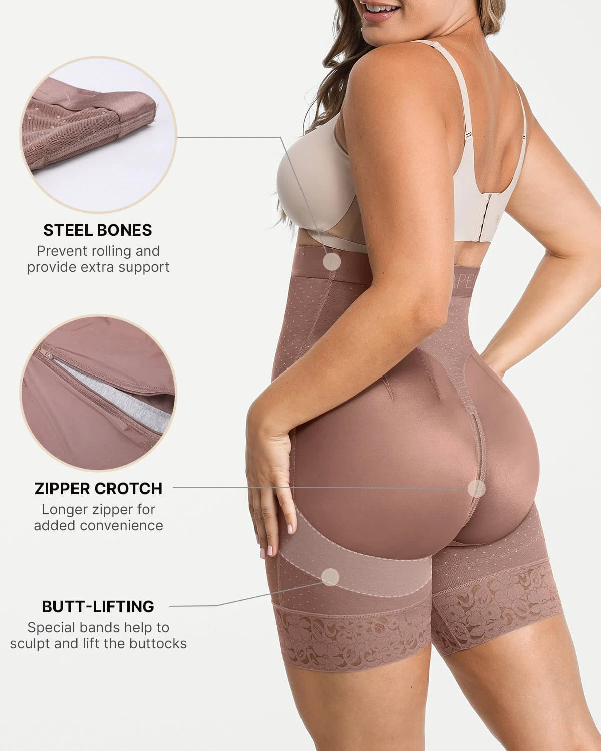 AirSlim® High Waist Butt Lifting Polka Dot Shorts for Women - Sexy Tummy Control Shapewear - Perfect for Workout, Yoga & Summer Outfits