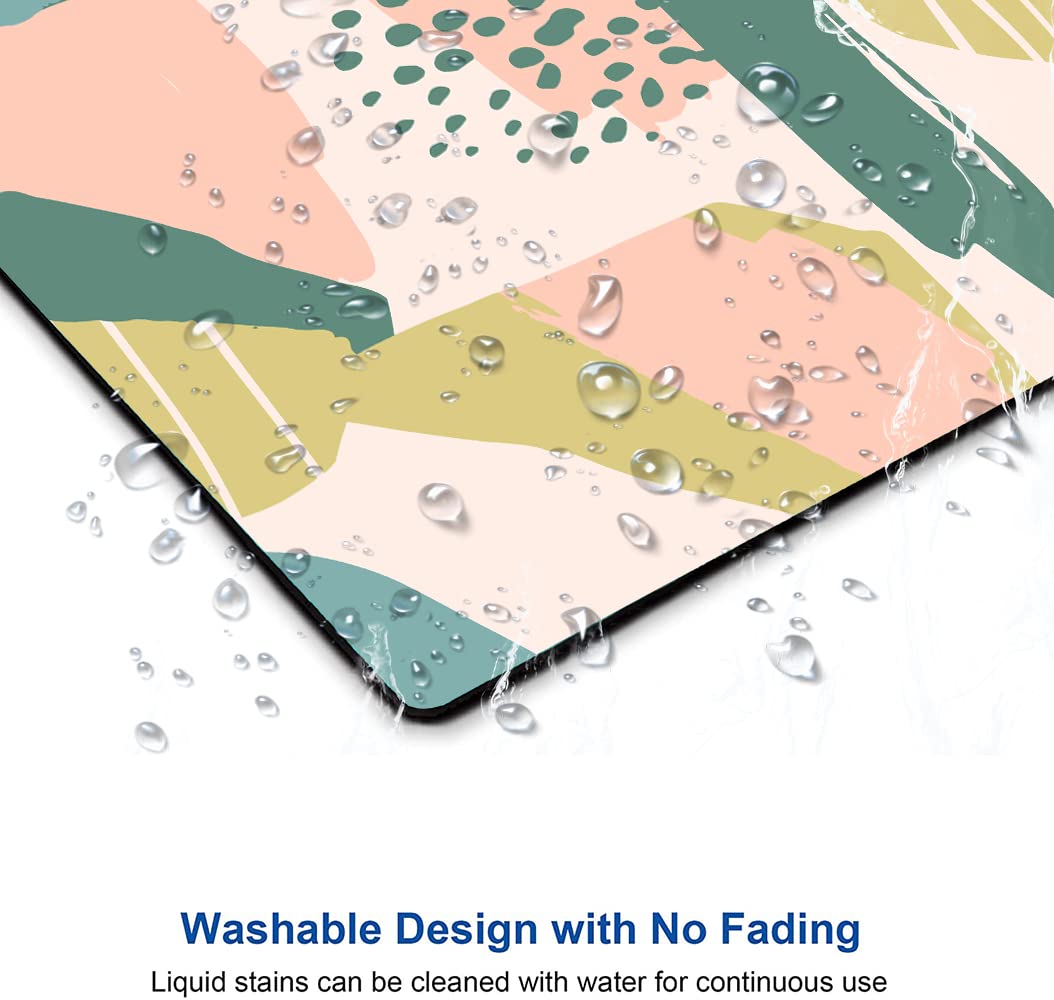 Modern Abstract Artistic Mouse Pad - Boho Style Non-Slip Rubber Base Square Mousepad for Office & Laptop - Waterproof Computer Mouse Mat for Gaming, Work & Home Use