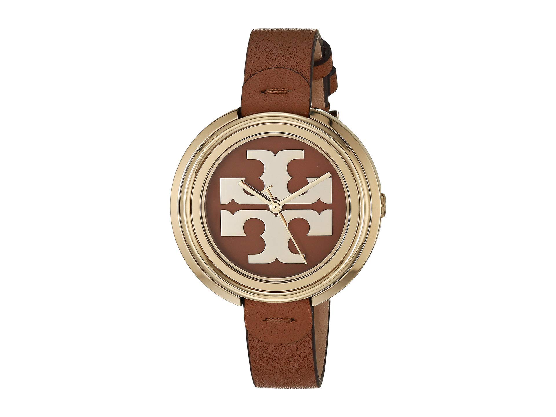 Tory Burch Miller Genuine Leather Watch - Brown Adjustable Strap, Water Resistant, Fashionable Women's Wristwatch for Everyday Wear & Office Style
