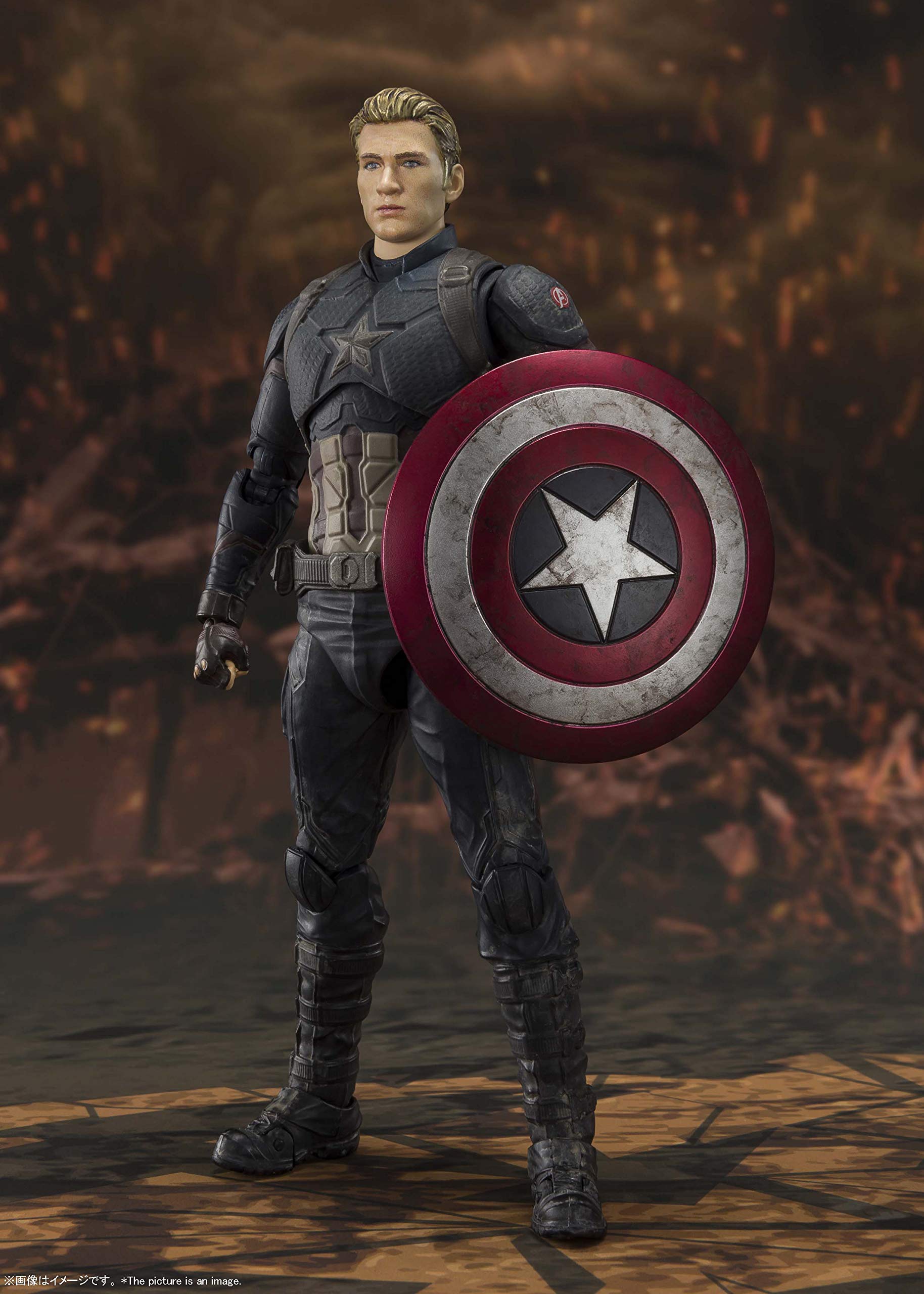 TAMASHII NATIONS Avengers Endgame Captain America Final Battle Edition Action Figure - Bandai Spirits S.H. Figuarts Collectible Toy for Marvel Fans & Display