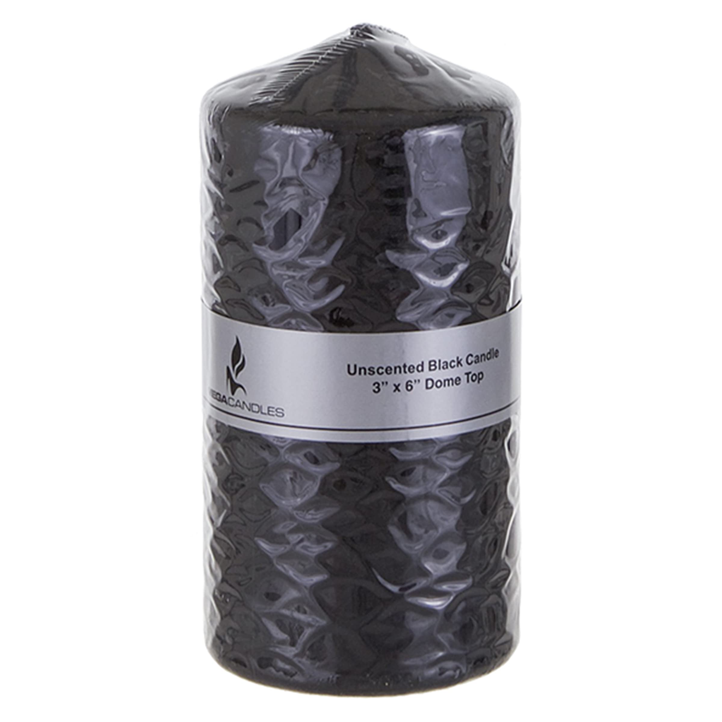 Premium Unscented Black Pillar Candle 3