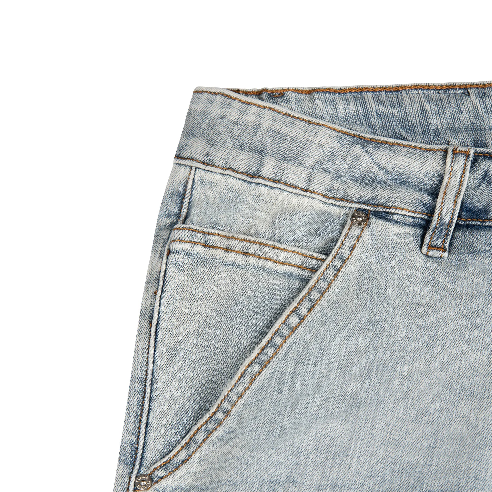SIARR Men's Carpenter Jeans - Durable Work Pants with Utility Pockets, Classic Blue Denim for Construction & DIY Projects