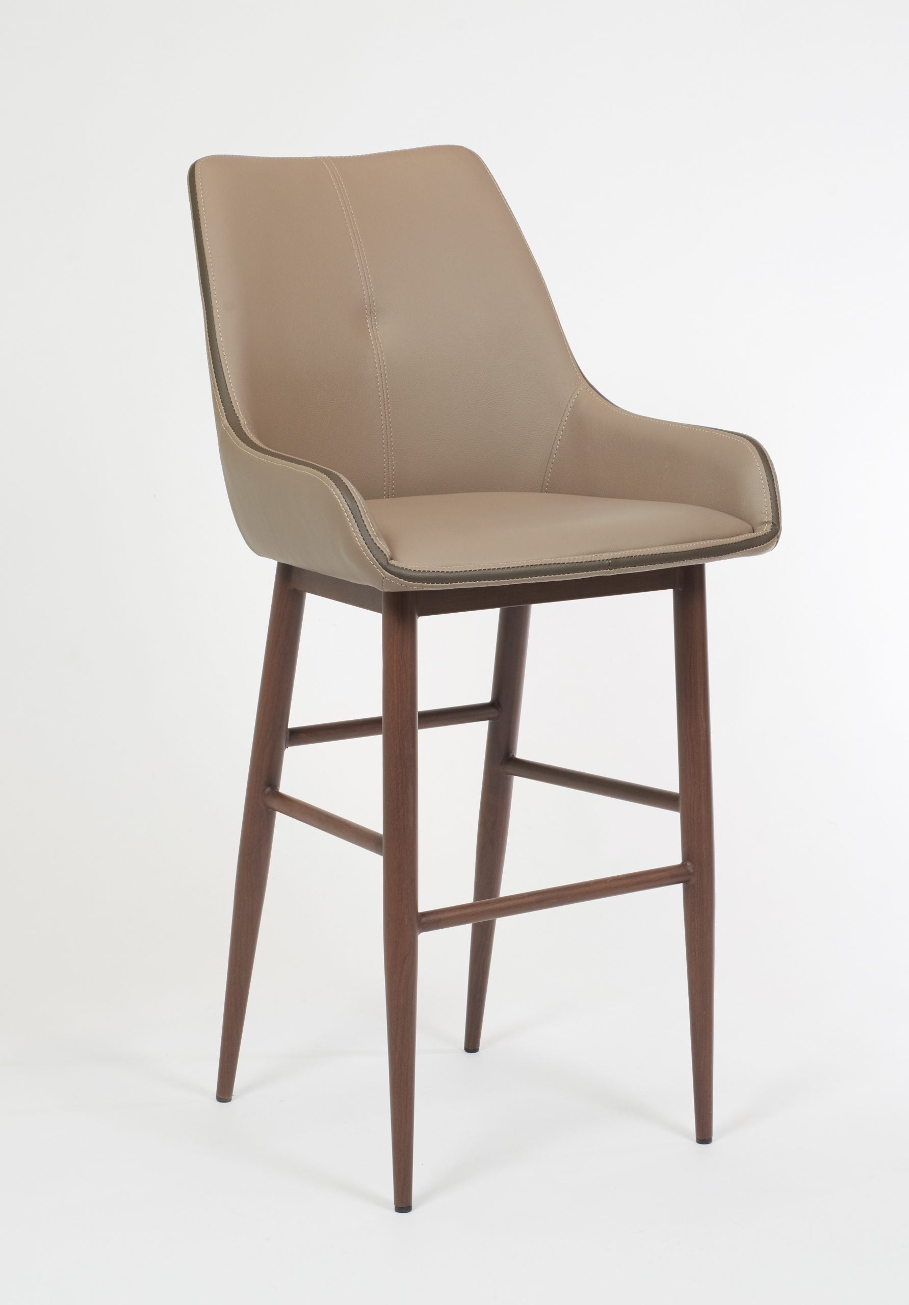 Etna Stool in Light Taupe - Modern Bar Stool for Kitchen, Dining & Living Room - Adjustable Height Counter Stool with Backrest