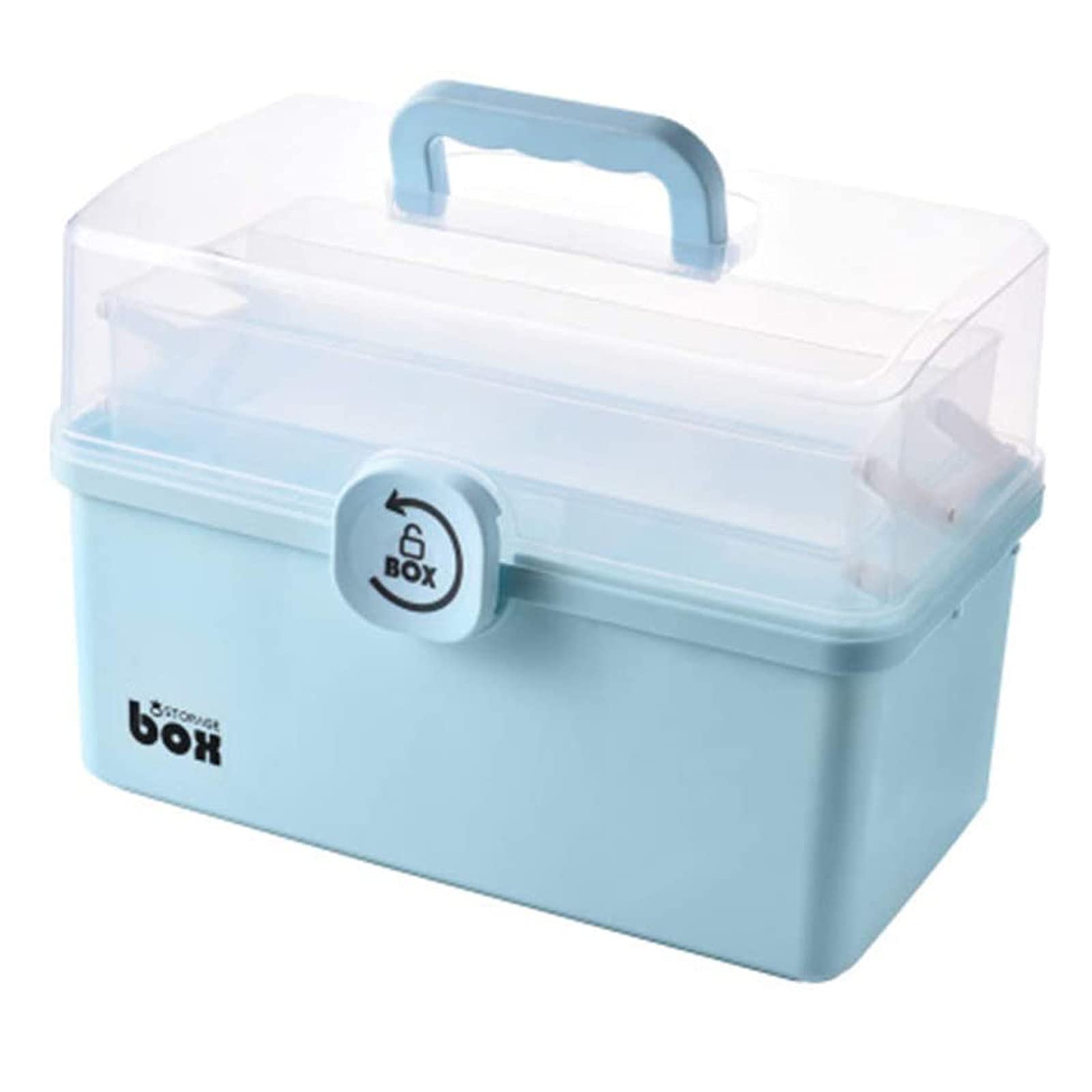 3-Tier Portable Medicine Box & Rustic Home Decor Organizer - Foldable Storage Shelf for Bathroom, Closet, Kitchen (34 x 19 x 22.5cm, Blue) | Perfect for Small Space Organization & Travel Essentials Storage