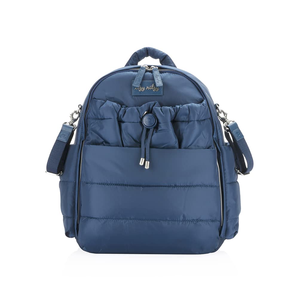 Itzy Ritzy Dream Diaper Bag Backpack - Compact Baby Backpack with 14 Pockets, Changing Pad & Stroller Straps | Waterproof Diaper Bag for Moms | Perfect for Travel, Daycare & On-the-Go Parenting (Sapphire Starlight)