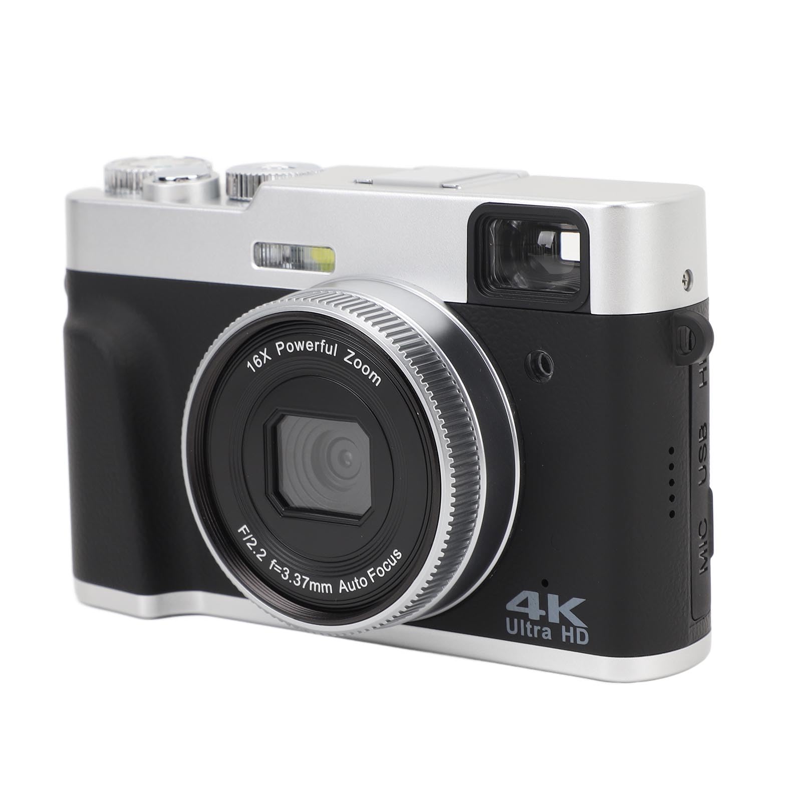 4K 48MP Digital Camera with 16X Zoom for Travel & Video Calls