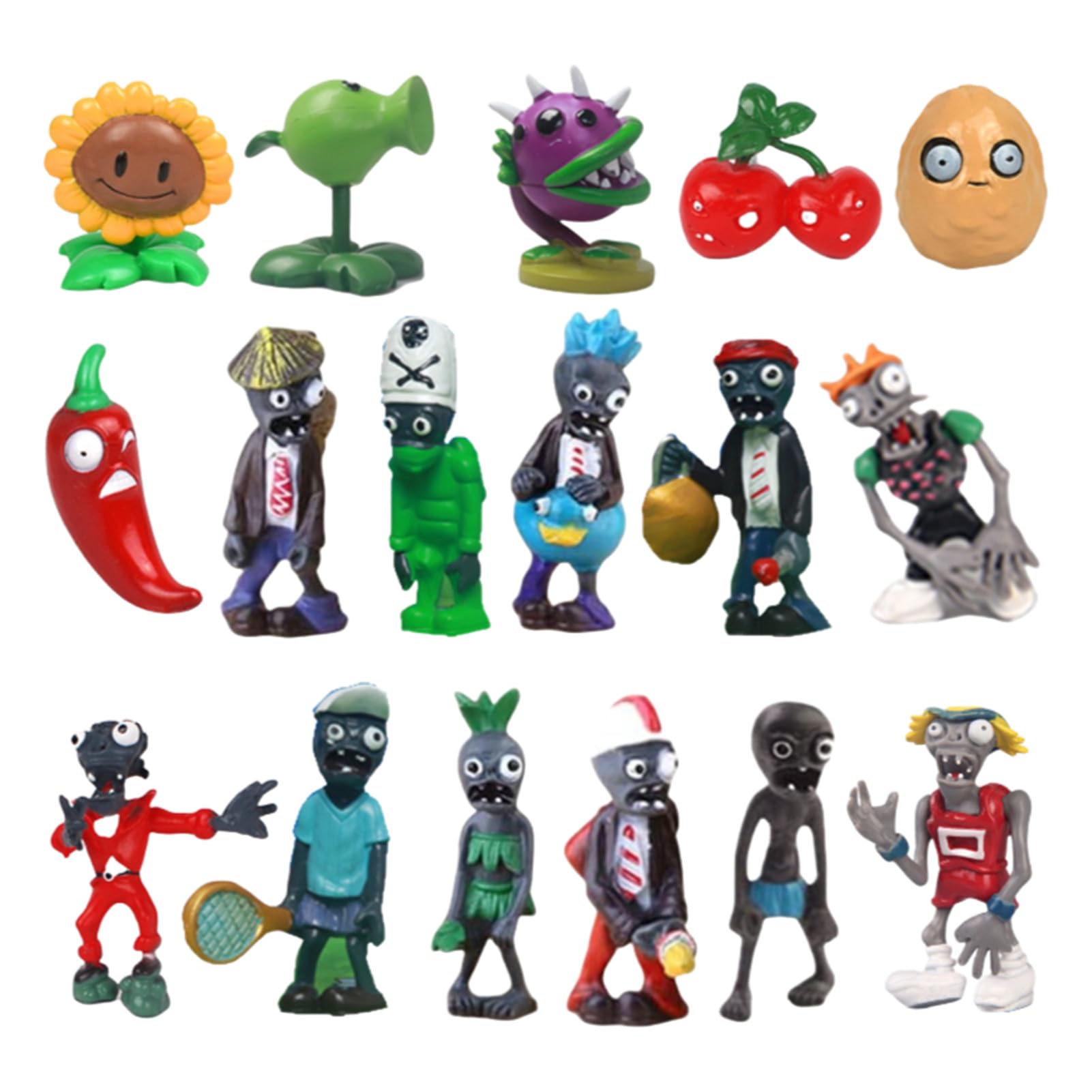 JHESAO 17 PCS Plants vs Zombies (PVZ) Action Figure Set - PVC Collectible Toy Series for Kids & Fans - Perfect Gift for Birthday, Christmas & Game Parties - Fun for Home Decor, Gaming Battles & Collection Displays