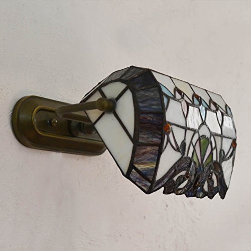 Baroque Tiffany Style Balcony Wall Lamps - Antique Glass Corridor Sconce with Mirror Front - Perfect for Hallway, Staircase & Victorian Home Decor