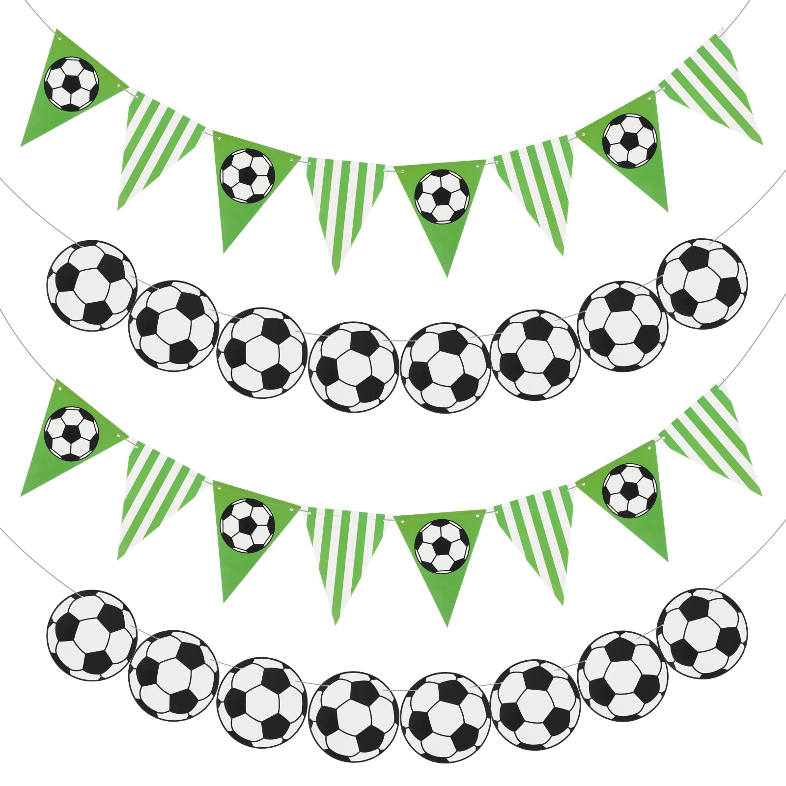 Zonon 4-Piece Soccer Party Decorations Set - Sports Themed Birthday Banner, Ball Garland & Paper Supplies for Kids, Team Parties & Game Day Celebrations