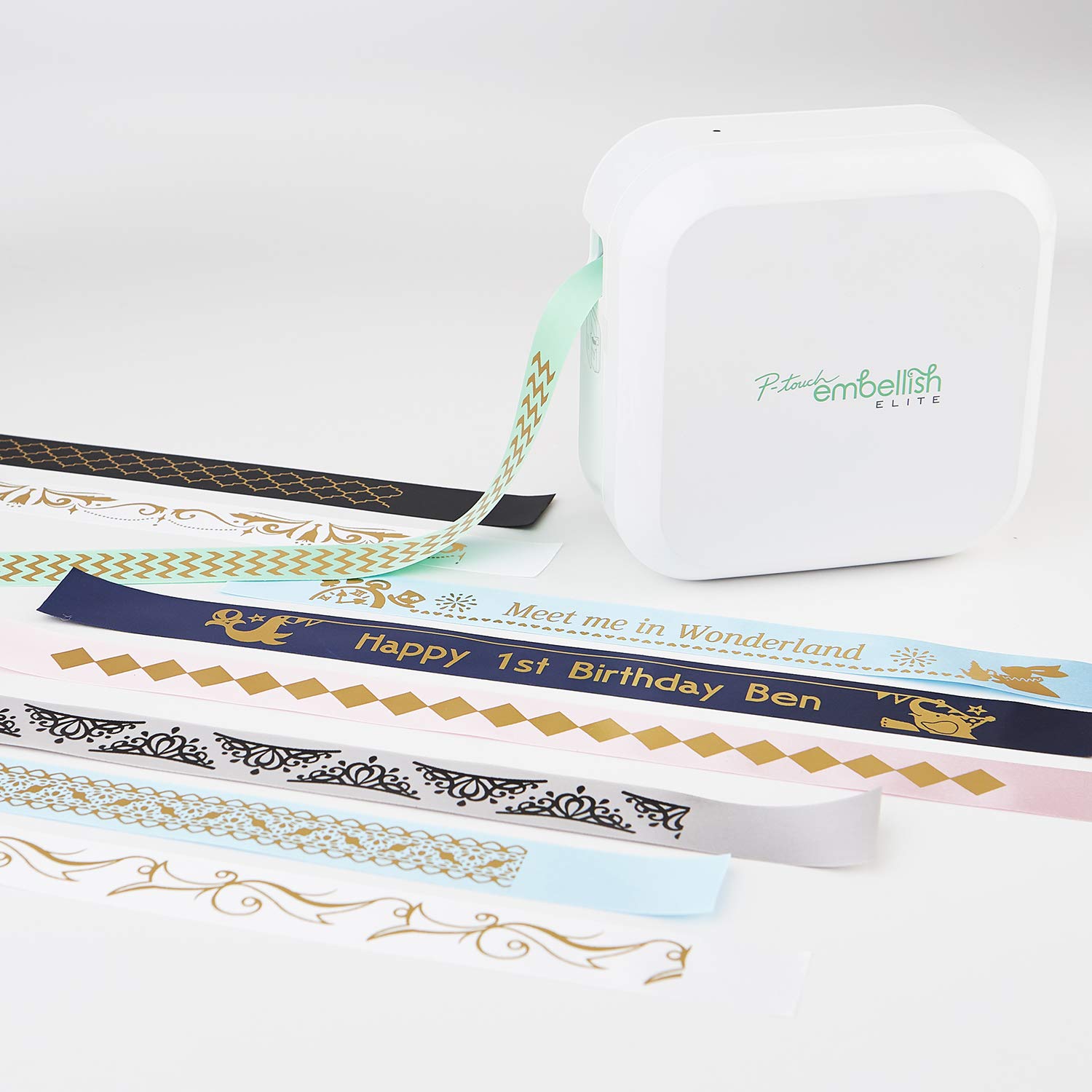 Brother P-Touch Embellish Elite Label Maker with Bluetooth - White PTP715EBT | Print Custom Decorative Tapes & Ribbons for Scrapbooking, Gift Wrapping & Home Organization