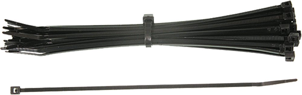 SP1 Black Nylon Cable Ties - 100 Pack, 13-143, Heavy Duty Zip Ties for Organizing Wires, Cords & DIY Projects - Indoor/Outdoor Use for Home, Office, Workshop & Garden