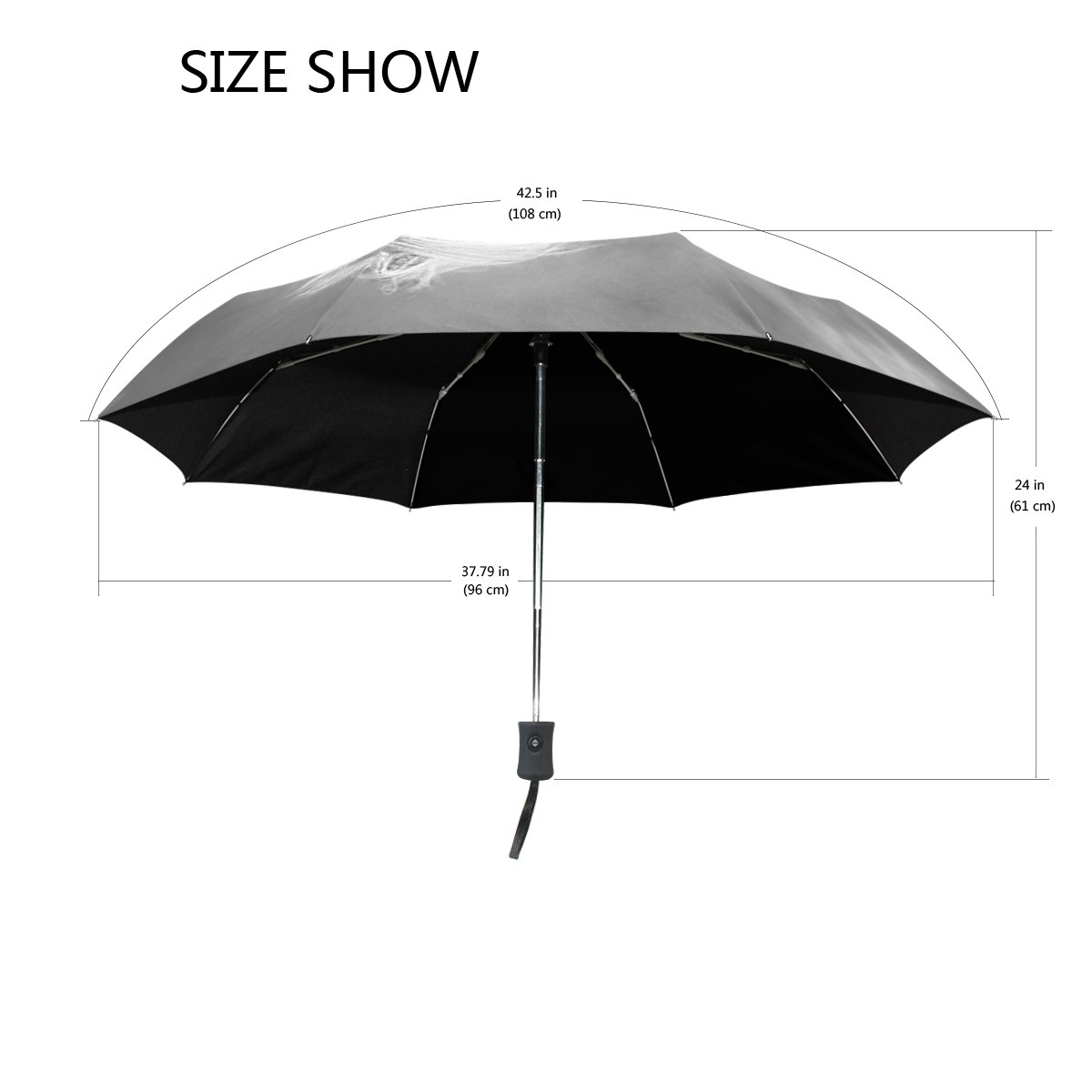 Premium Husky Watercolor Print Anti-UV Sun Umbrella - Automatic Open/Close - Perfect for Beach, Travel & Outdoor Activities
