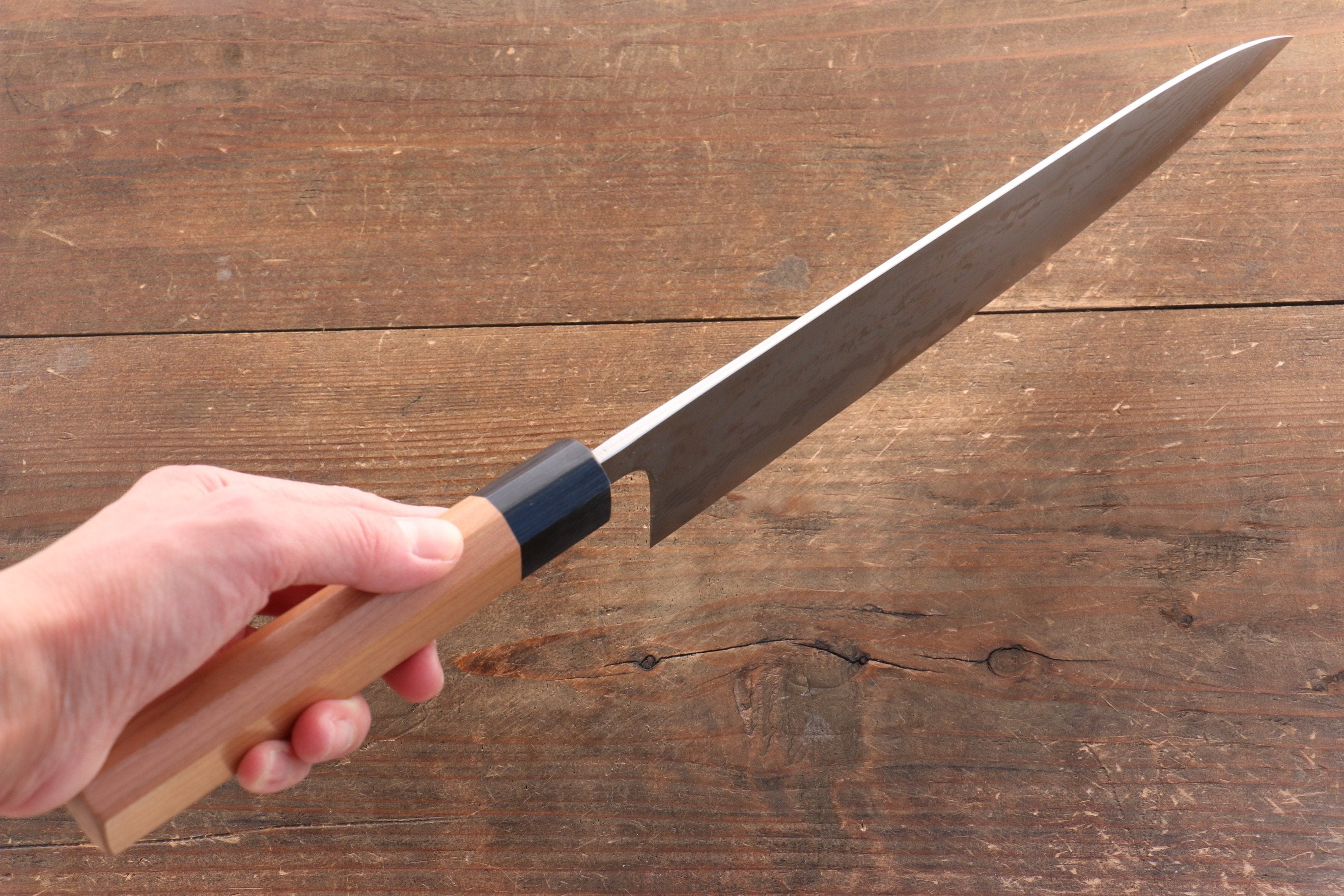 Nao Yamamoto VG10 Damascus Gyuto Chef Knife 240mm - Cherry Blossom Wood Handle - Japanese Kitchen Knife for Professional Chefs & Home Cooking - Perfect for Slicing, Dicing & Chopping Vegetables, Meat & Fish