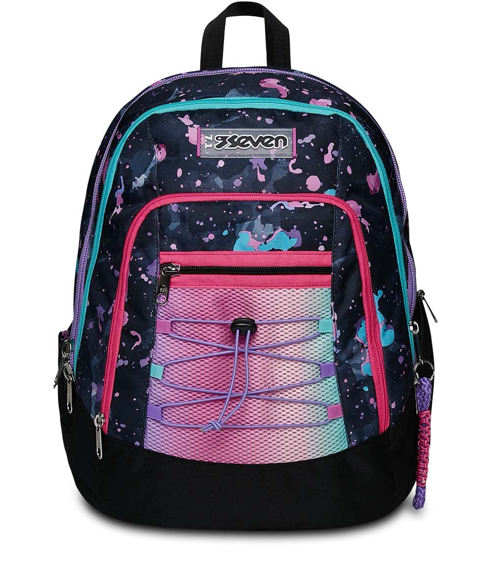 Seven School Backpack - Double Compartment Laptop & Bottle Pocket - Unisex Kids & Teens for School & Travel