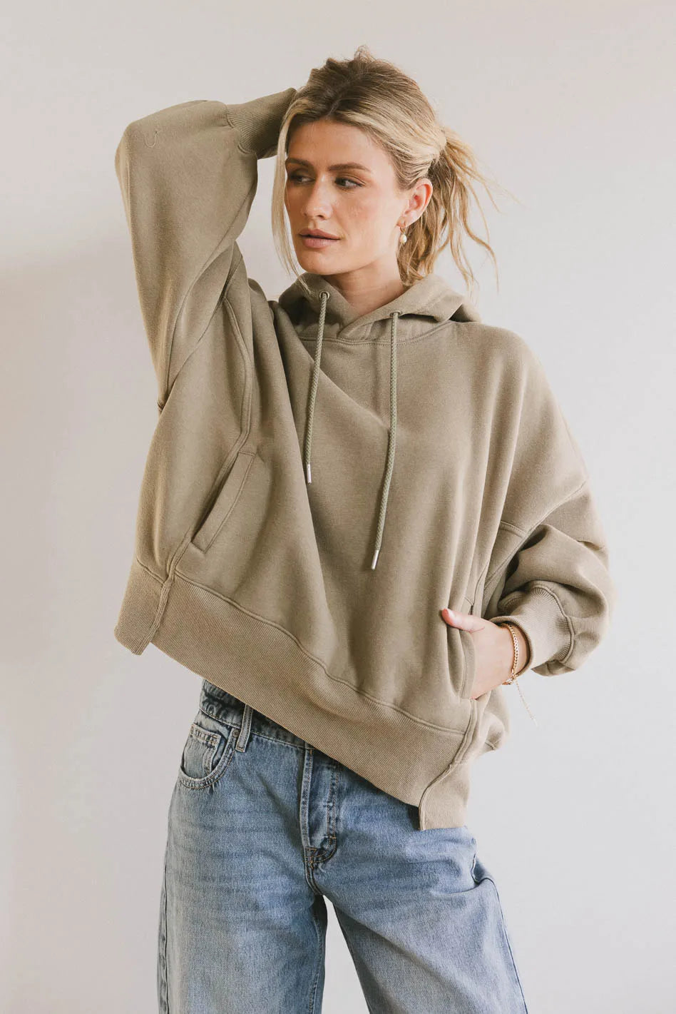 Andie Oversized Hoodie in Sage Green - Cozy Pullover Sweatshirt for Women | Perfect for Loungewear, Casual Outfits & Cold Weather Layering